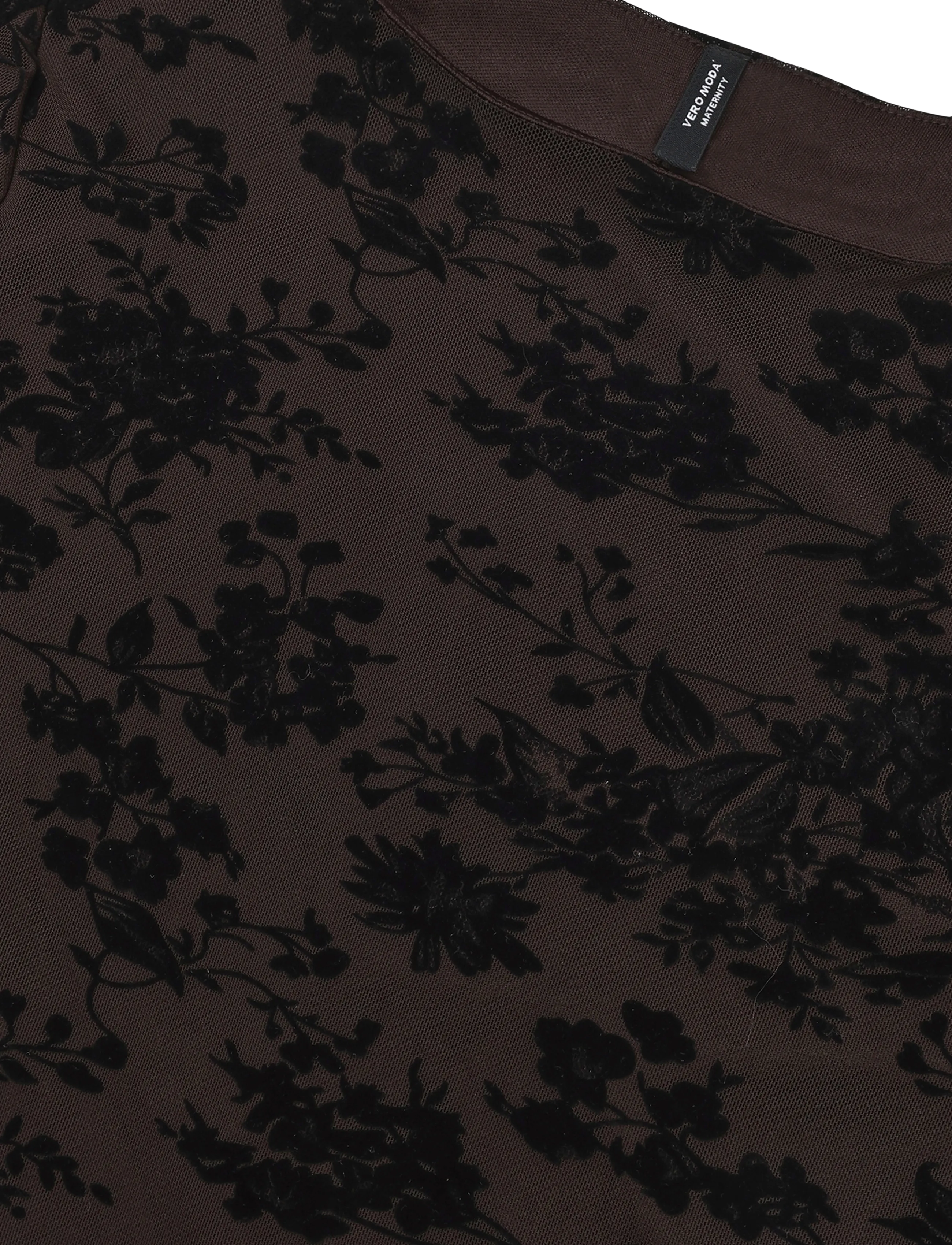 Vero Moda Maternity - VMMFLORA LS BOATNECK ANKLE DRESS JRS - maksikleidid - chocolate torte - 2