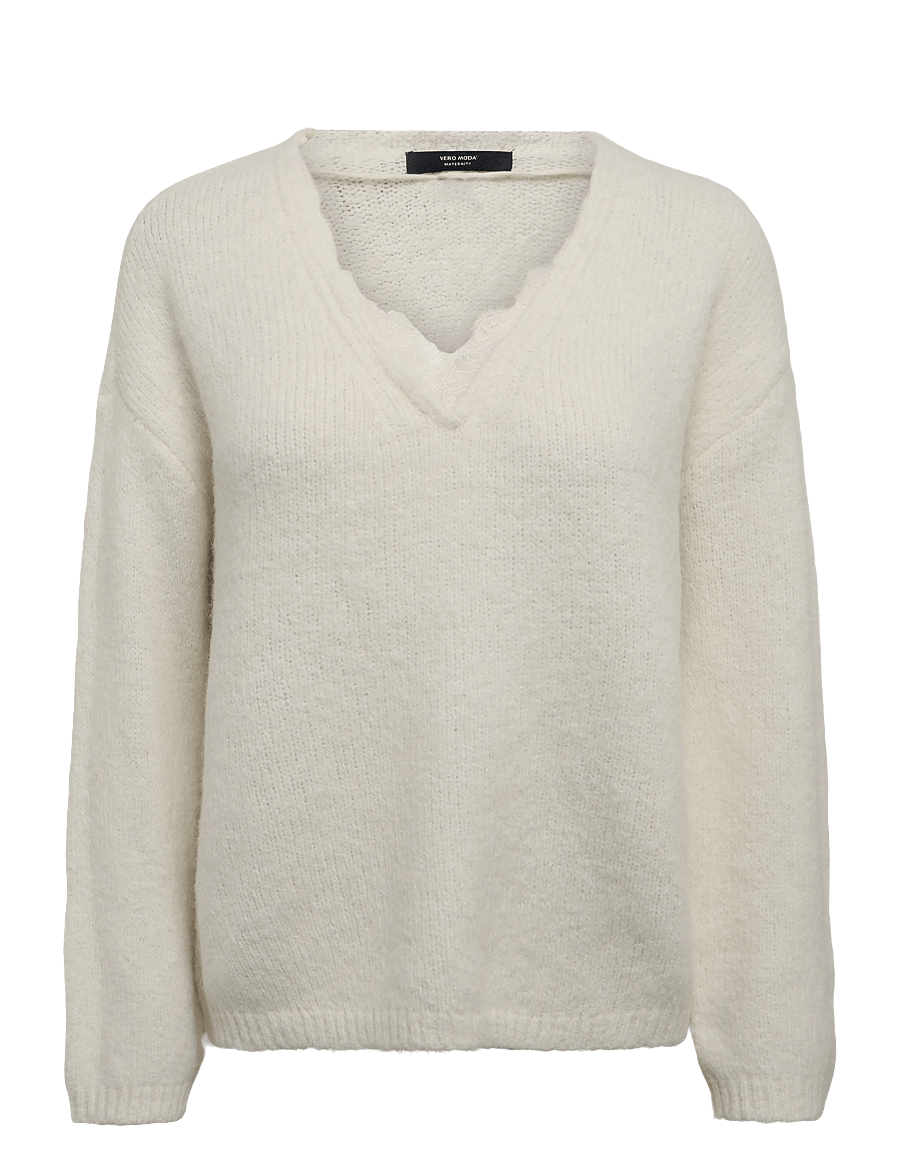 Vero Moda Maternity - VMMBERRY LACE LS V-NECK PULLOVER - overdele - birch - 0