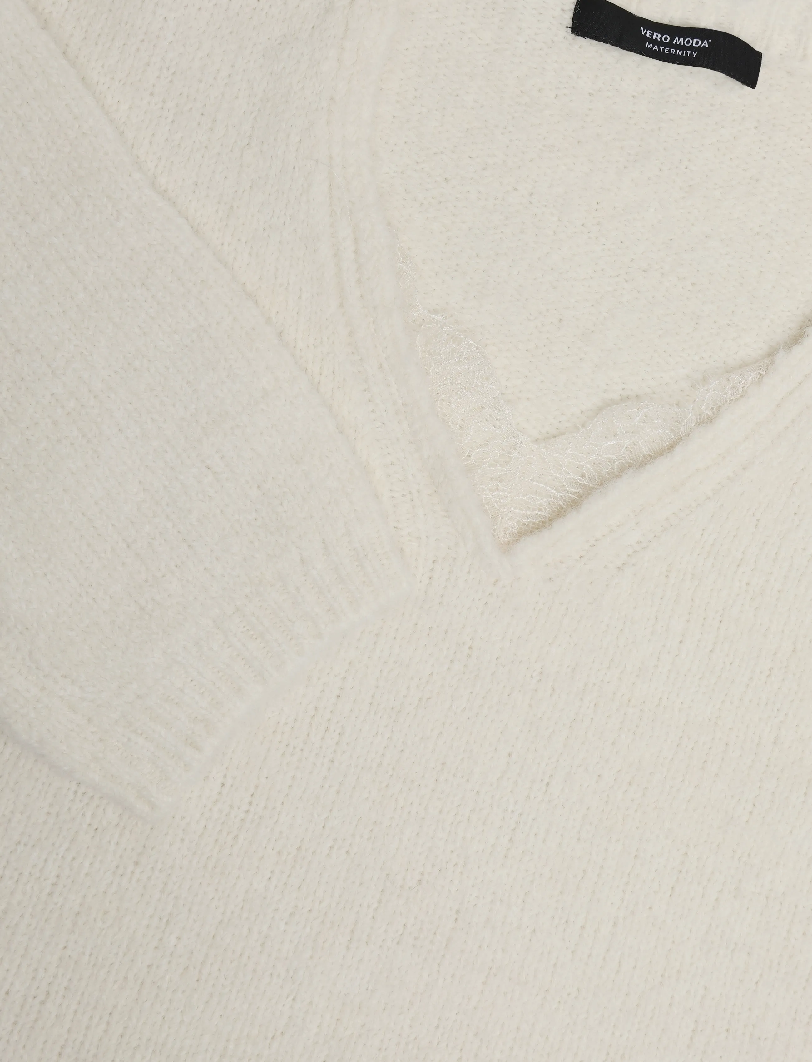 Vero Moda Maternity - VMMBERRY LACE LS V-NECK PULLOVER - tops - birch - 2