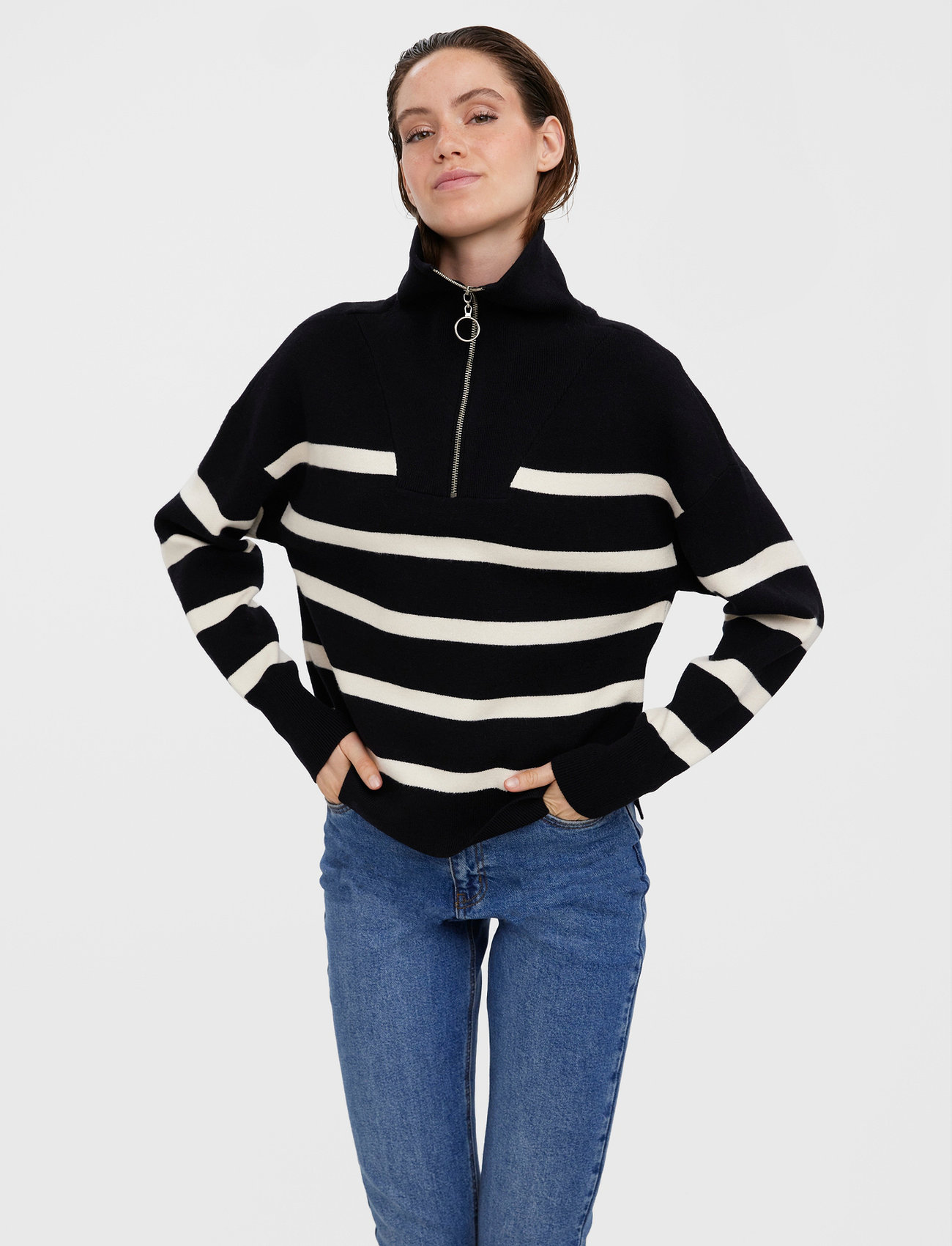 VERO MODA Vmsaba Stripe Ls Highneck Blouse stickade tröjor dam – bild 5