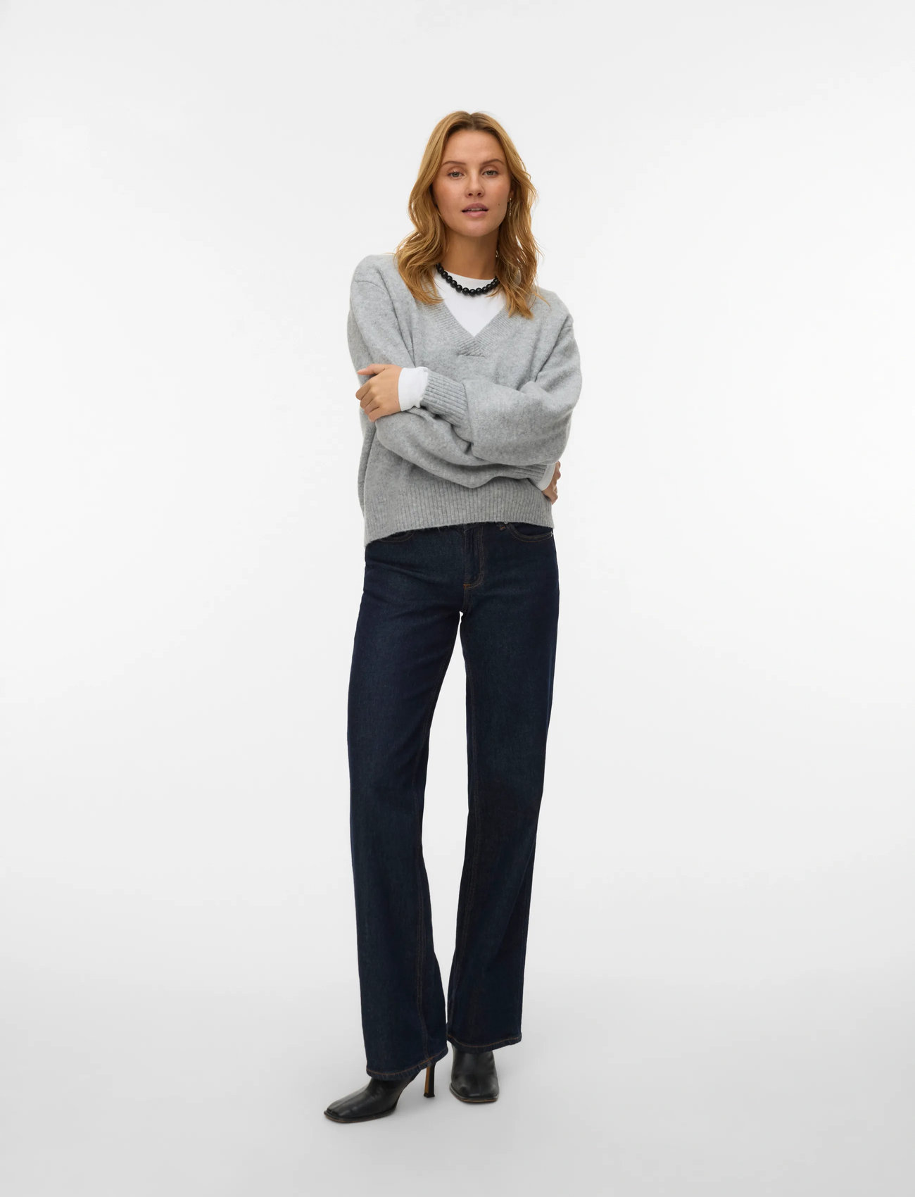 VERO MODA Vmboom Ls V-neck Pullover stickade tröjor dam – bild 5