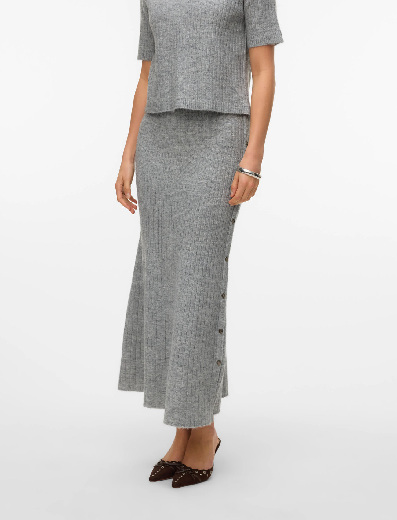 Vero Moda Vmsally Nw Ankle Skirt - Grey - XS