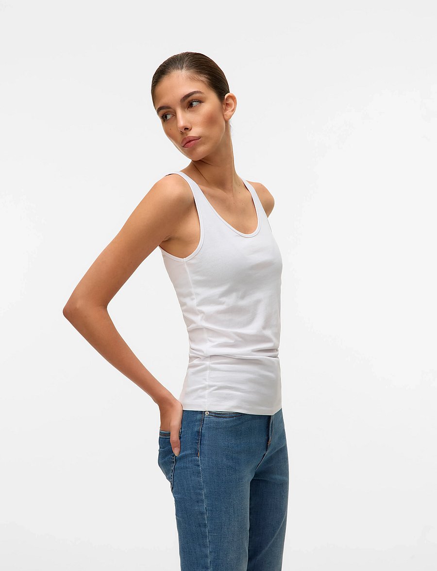Vero Moda - VMMAXI MY SOFT UU TANK TOP NOOS - sleeveless tops - bright white - 0