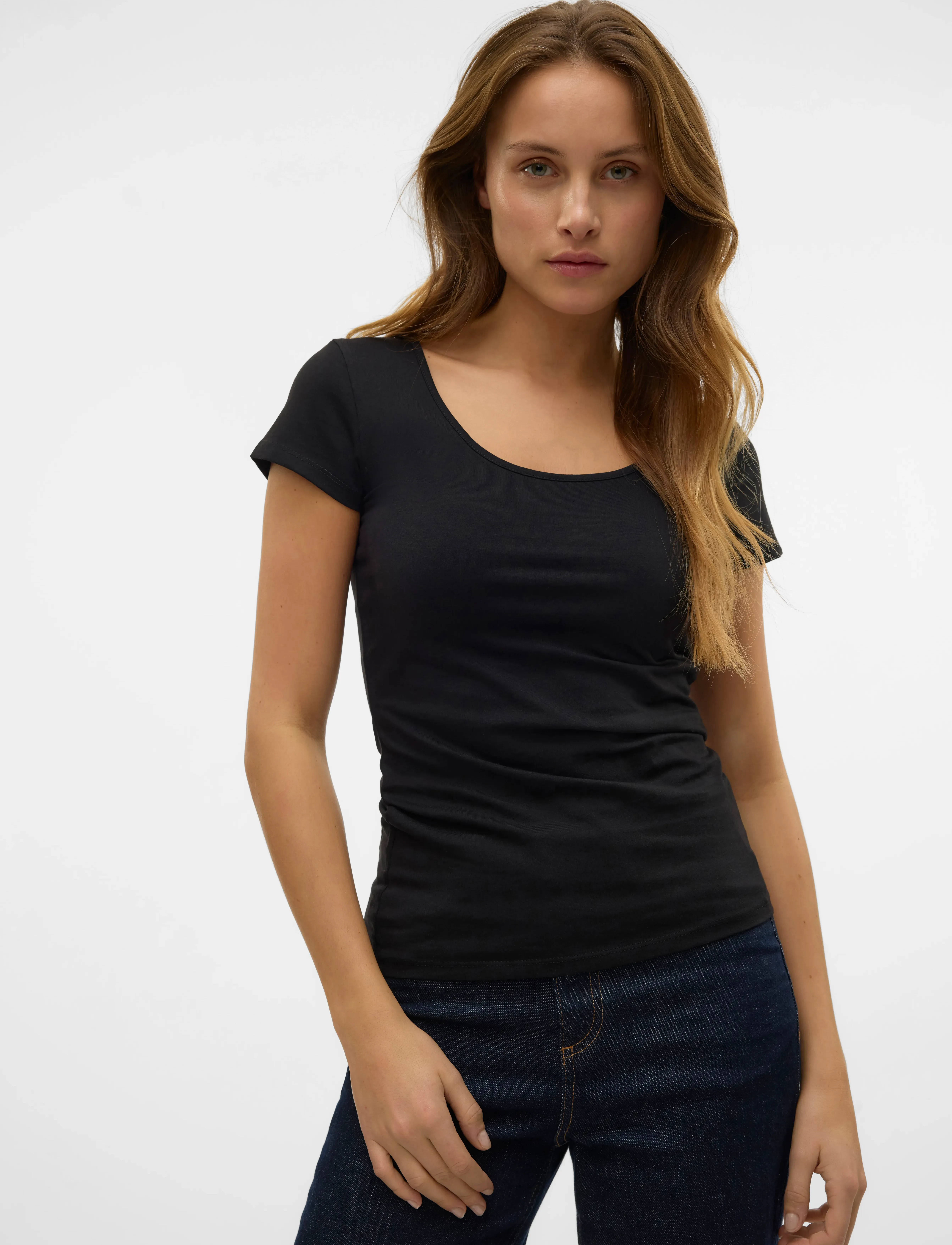 Vero Moda - VMMAXI MY SOFT SS U-NECK NOOS - t-shirts - black - 4