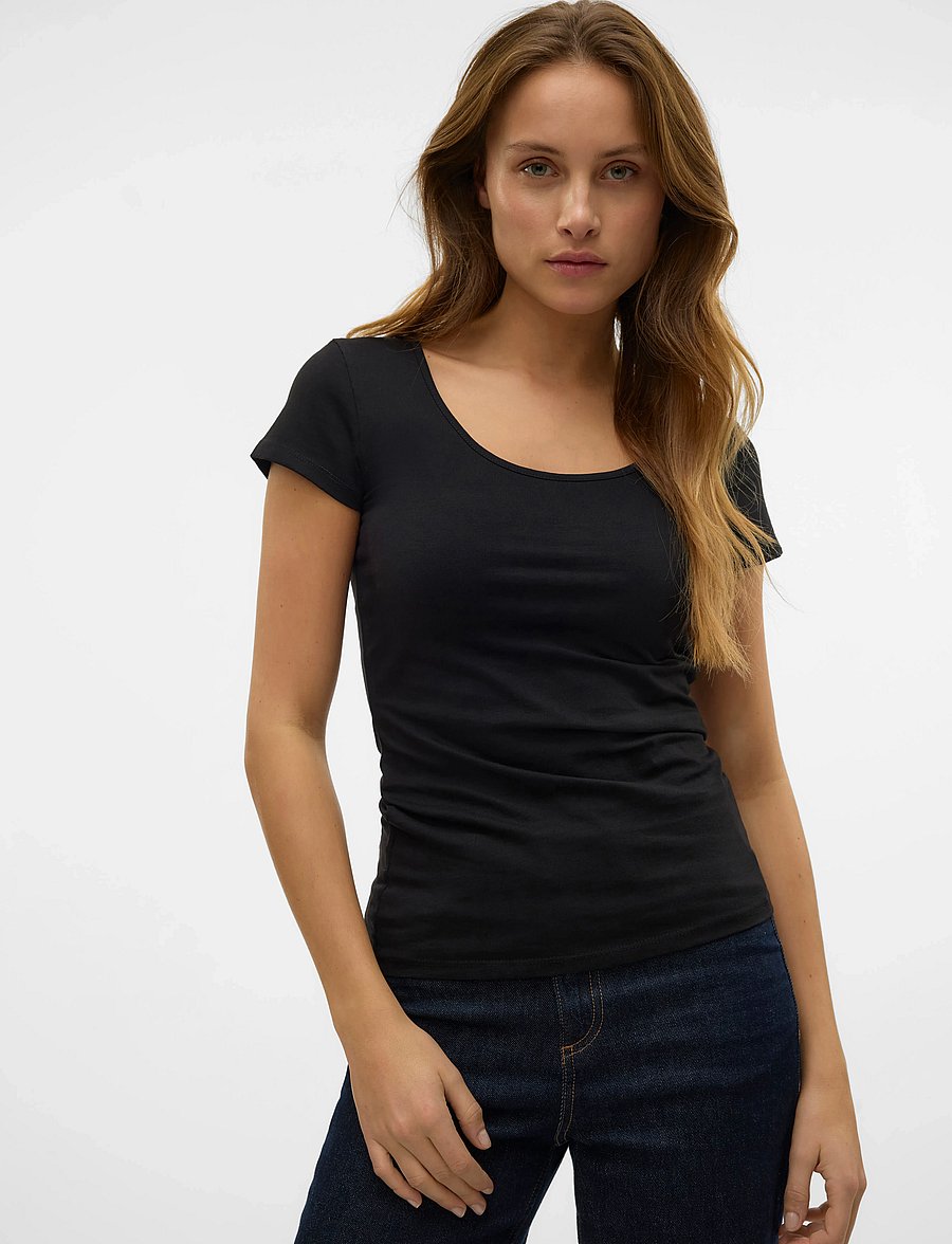 Vero Moda - VMMAXI MY SOFT SS U-NECK NOOS - marškinėliai - black - 4