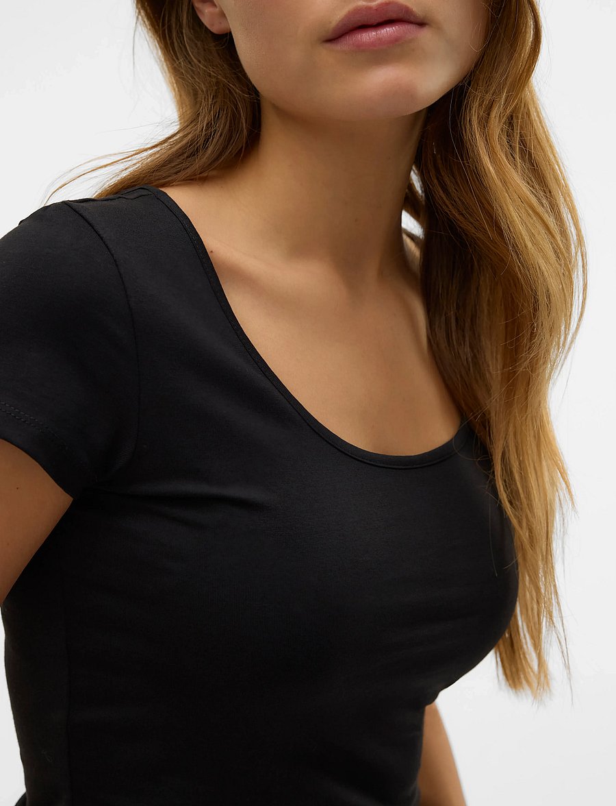Vero Moda - VMMAXI MY SOFT SS U-NECK NOOS - marškinėliai - black - 5