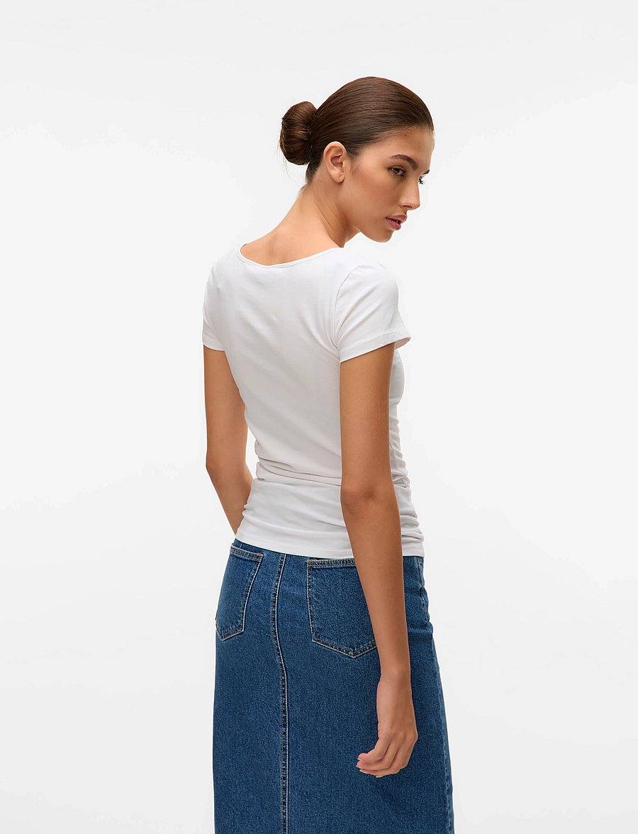 Vero Moda - VMMAXI MY SOFT SS U-NECK NOOS - t-shirts - bright white - 3