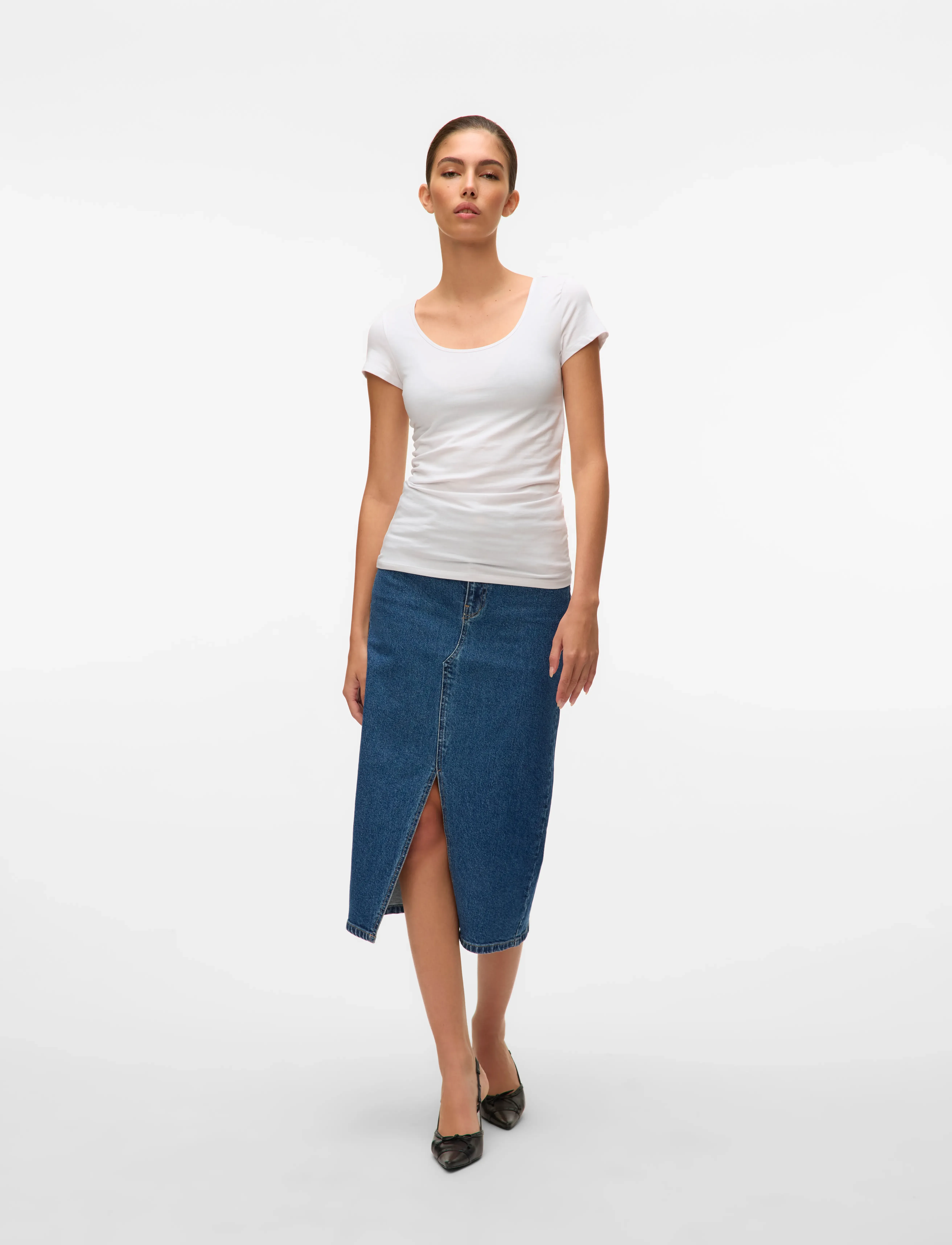 Vero Moda - VMMAXI MY SOFT SS U-NECK NOOS - t-shirts - bright white - 4