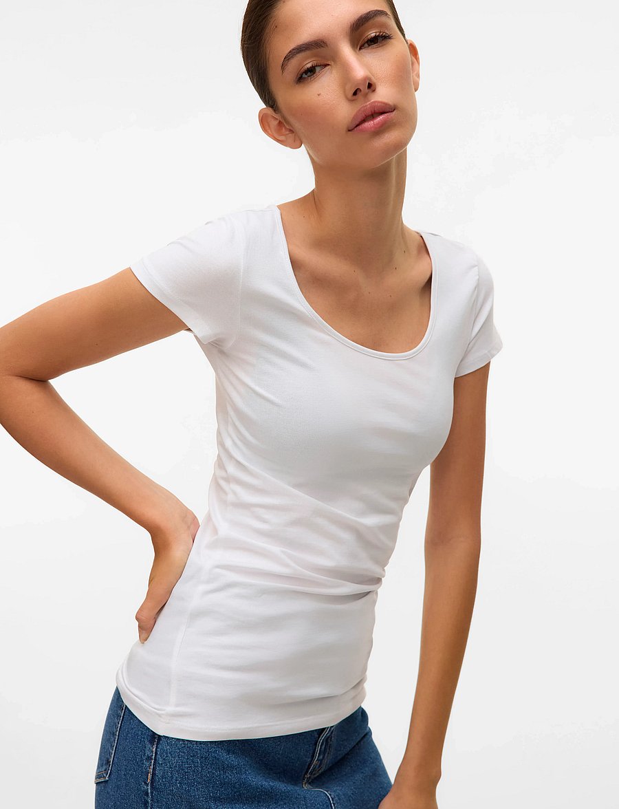 Vero Moda - VMMAXI MY SOFT SS U-NECK NOOS - t-shirts - bright white - 5