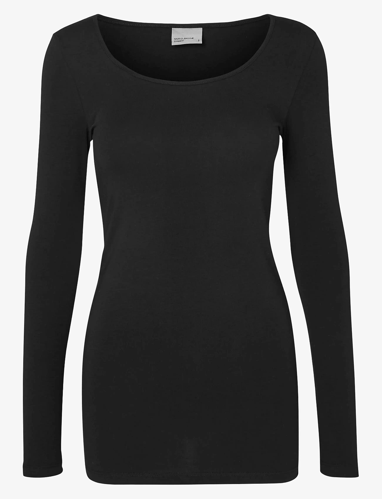 Vero Moda - VMMAXI MY LS SOFT LONG U-NECK  NOOS - pikkade varrukatega alussärgid - black - 1