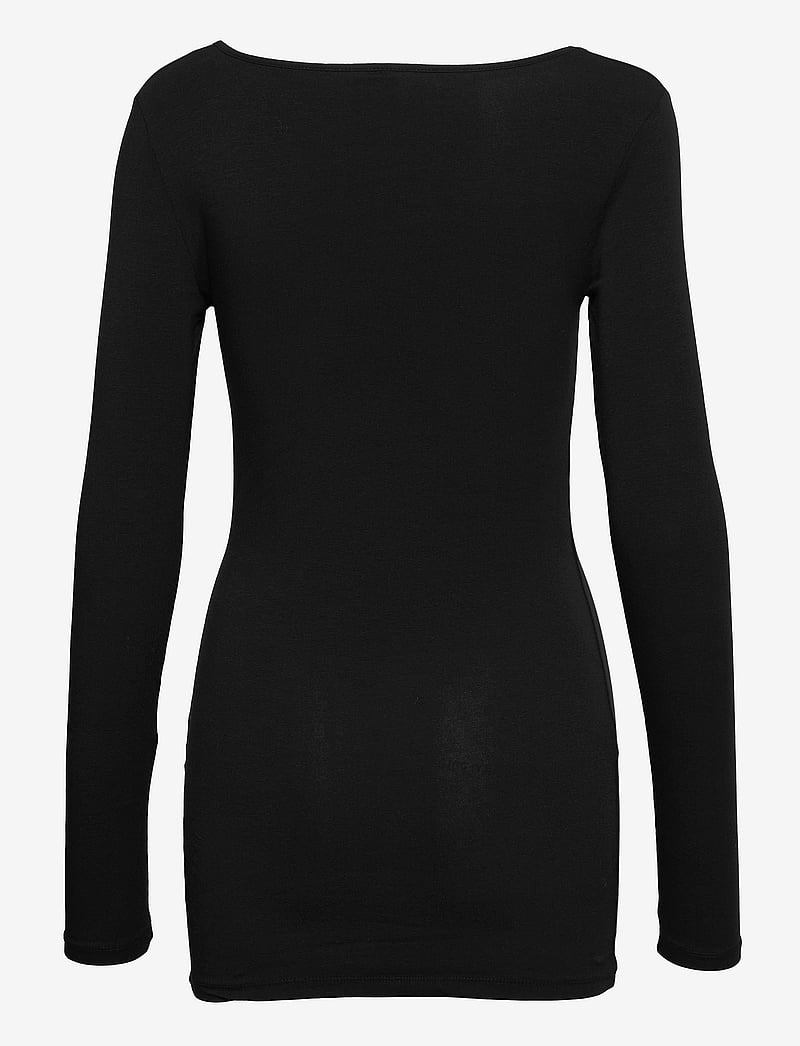 Vero Moda - VMMAXI MY LS SOFT LONG U-NECK NOOS - pikkade varrukatega alussärgid - black - 2