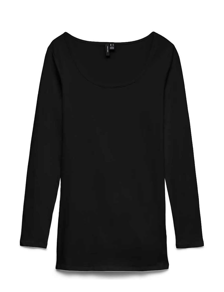 Vero Moda - VMMAXI MY LS SOFT LONG U-NECK NOOS - langærmede toppe - black - 2