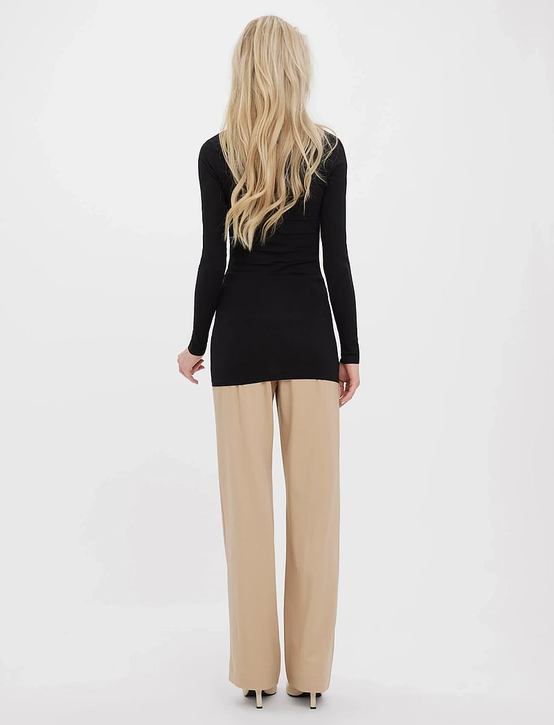 Vero Moda - VMMAXI MY LS SOFT LONG U-NECK NOOS - pikkade varrukatega alussärgid - black - 3