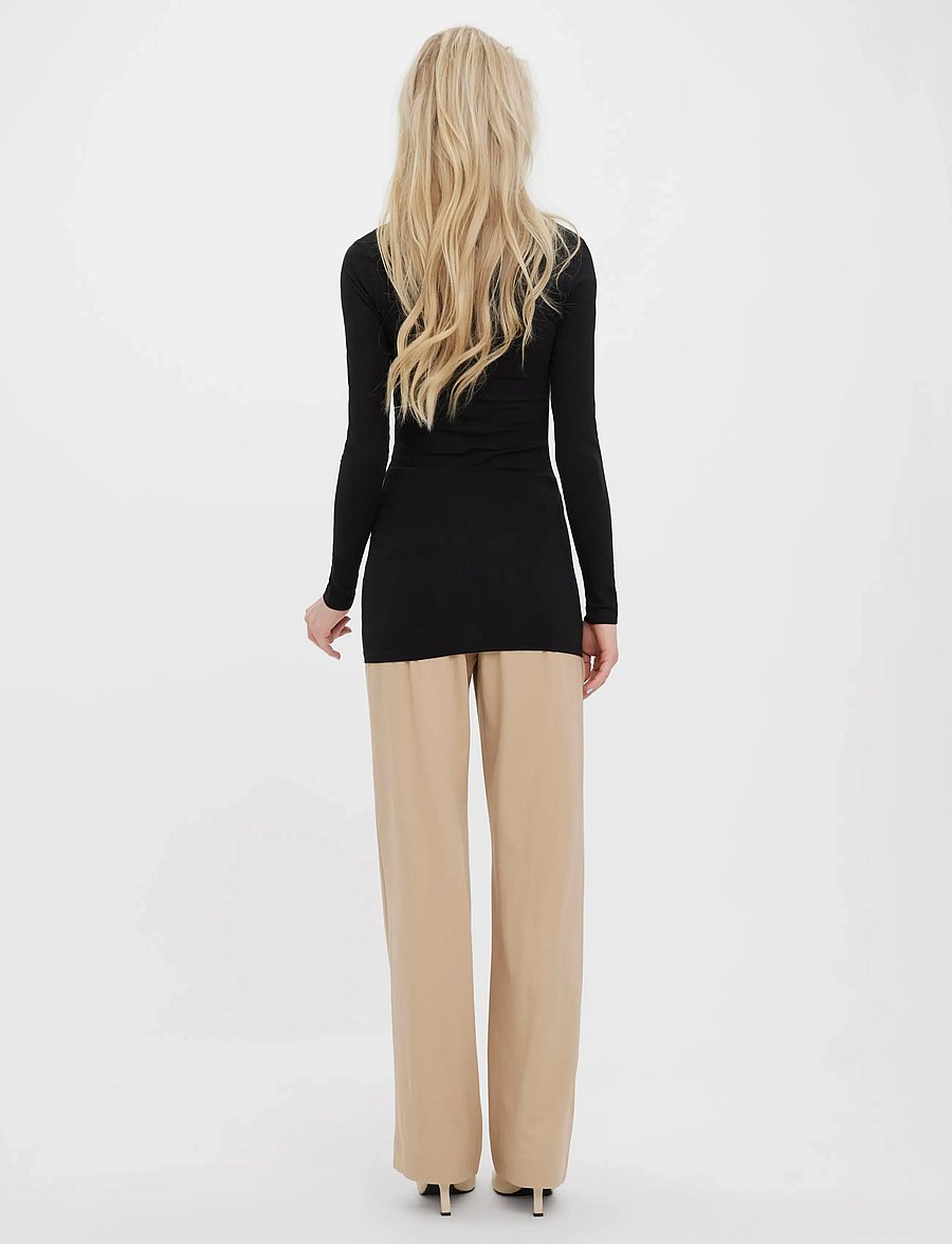 Vero Moda - VMMAXI MY LS SOFT LONG U-NECK NOOS - langærmede toppe - black - 3