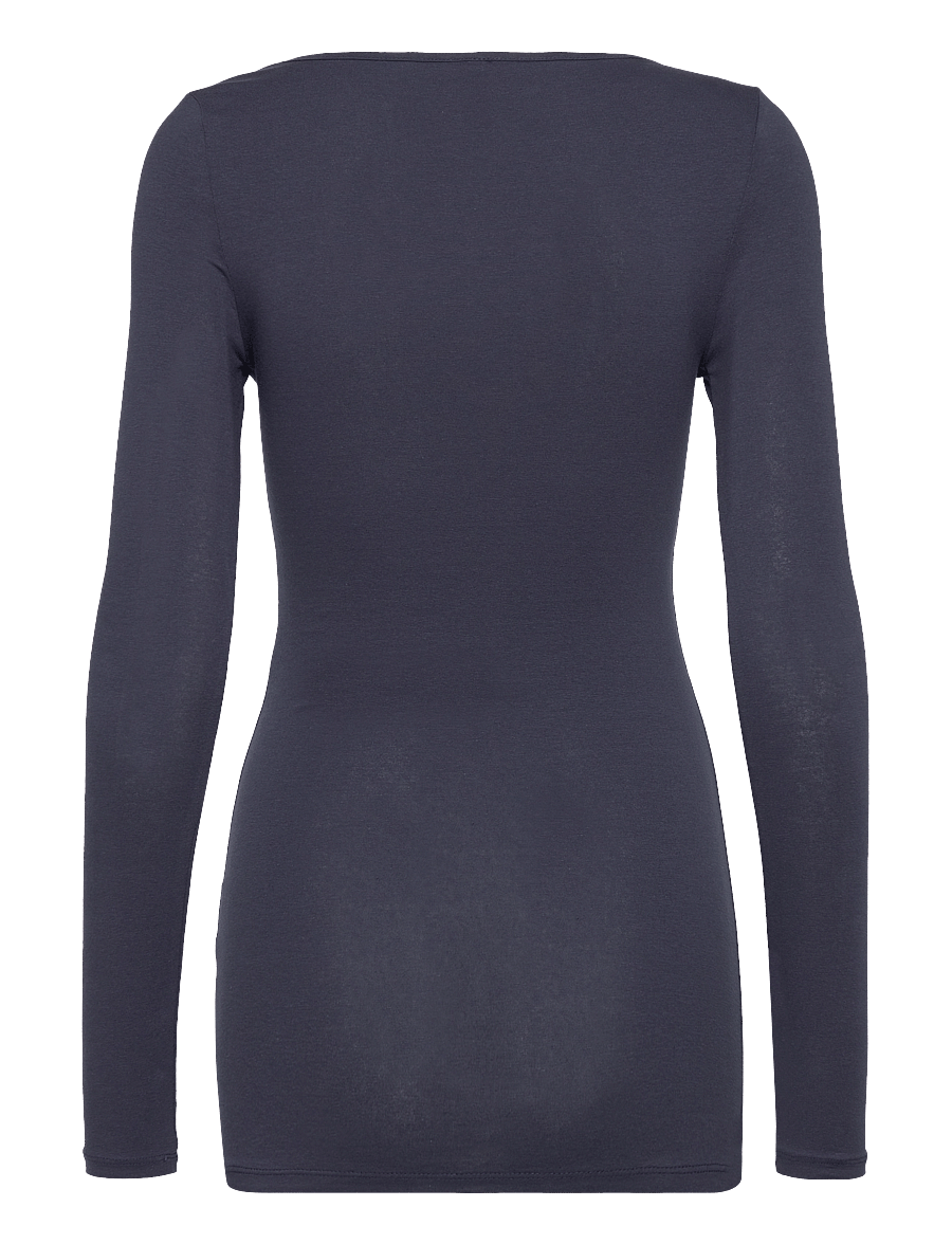 Vero Moda - VMMAXI MY LS SOFT LONG U-NECK NOOS - langærmede toppe - black iris - 2
