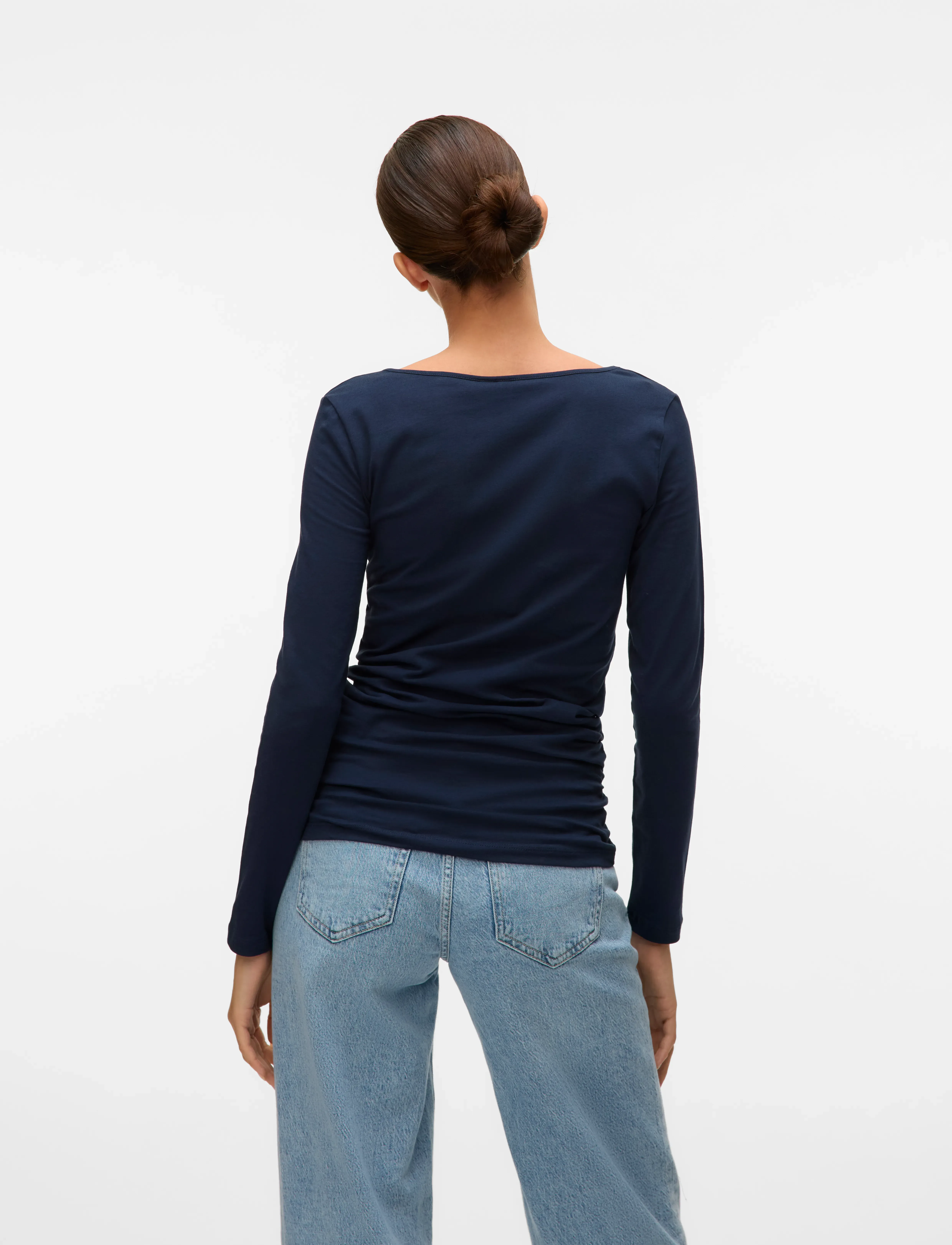 Vero Moda - VMMAXI MY LS SOFT LONG U-NECK  NOOS - langærmede toppe - black iris - 3
