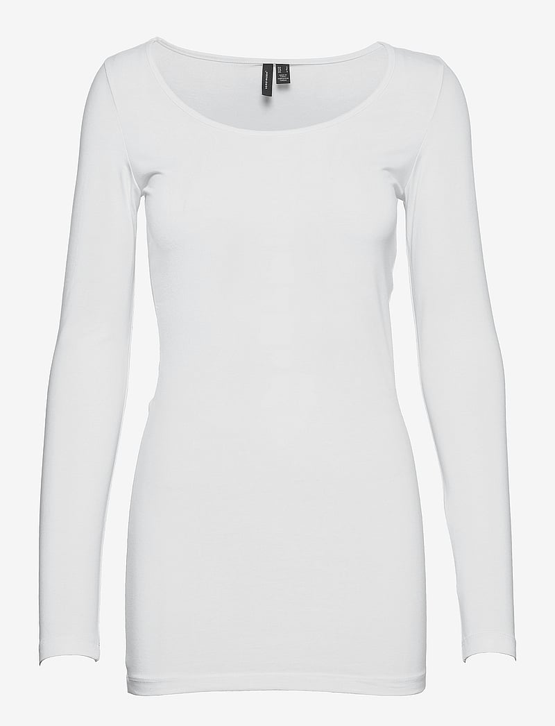 Vero Moda - VMMAXI MY LS SOFT LONG U-NECK NOOS - langærmede toppe - bright white - 1