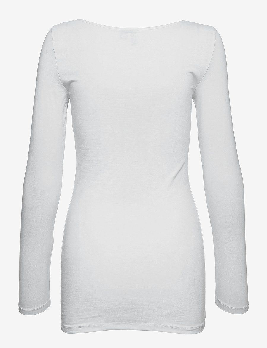 Vero Moda - VMMAXI MY LS SOFT LONG U-NECK NOOS - pitkähihaiset paidat - bright white - 2