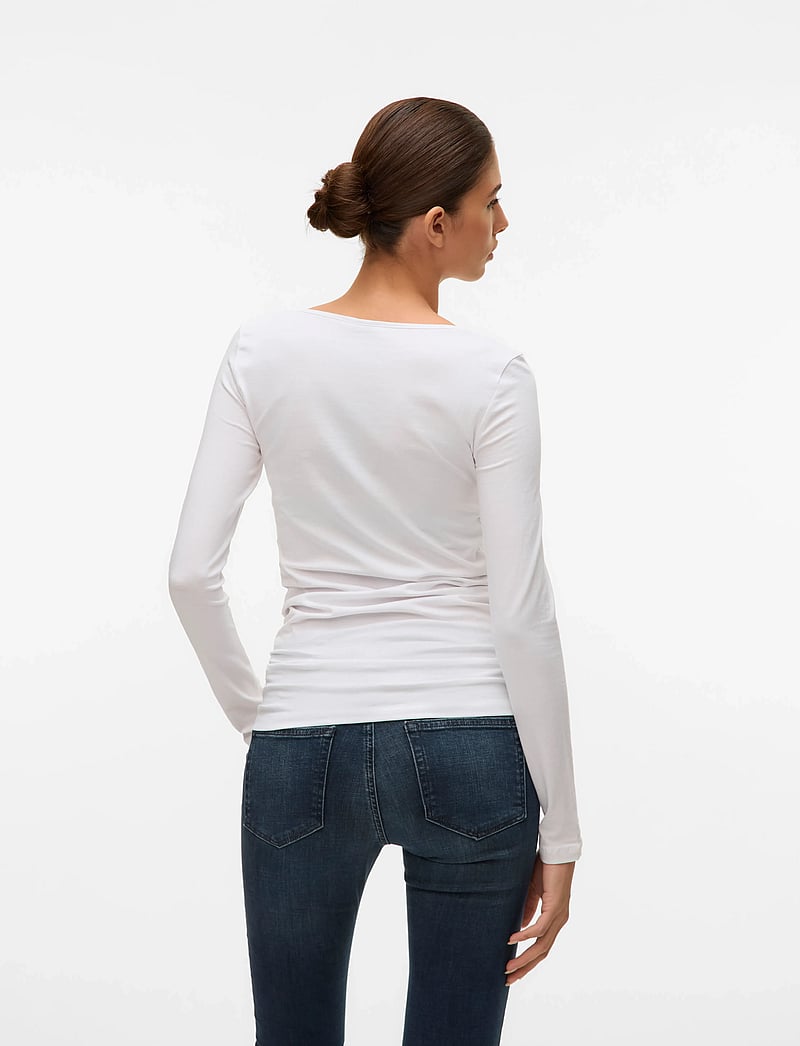 Vero Moda - VMMAXI MY LS SOFT LONG U-NECK NOOS - langærmede toppe - bright white - 3