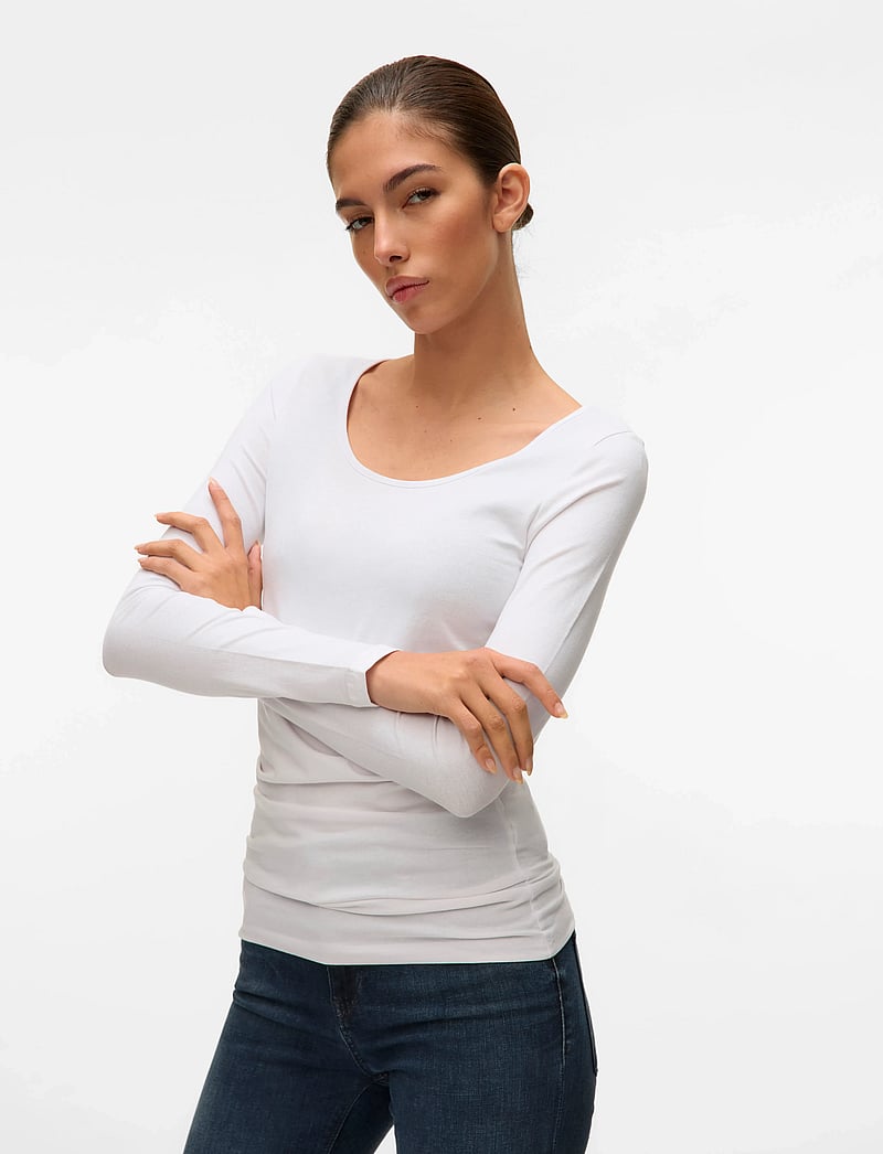 Vero Moda - VMMAXI MY LS SOFT LONG U-NECK NOOS - langærmede toppe - bright white - 5