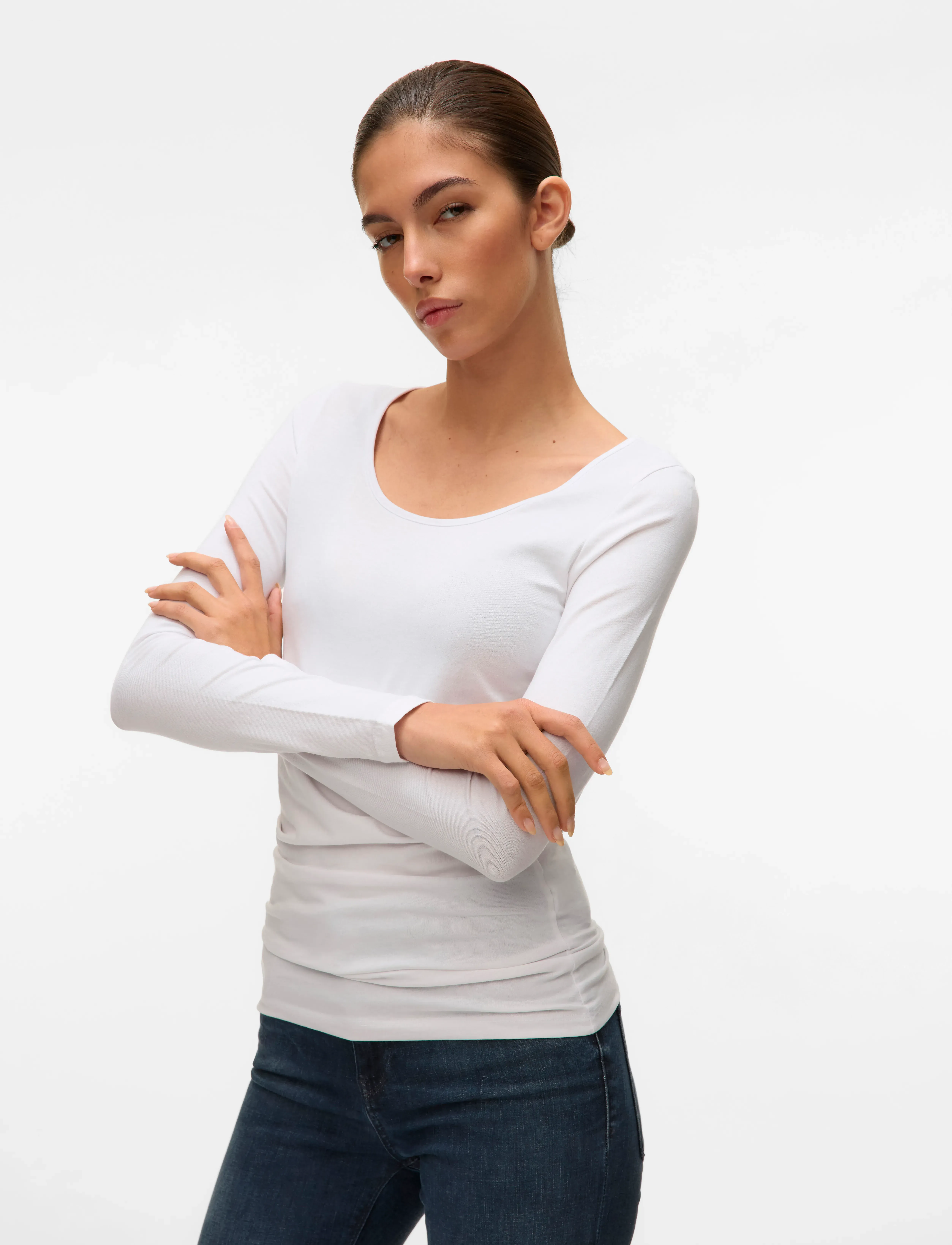 Vero Moda - VMMAXI MY LS SOFT LONG U-NECK NOOS - pitkähihaiset paidat - bright white - 5