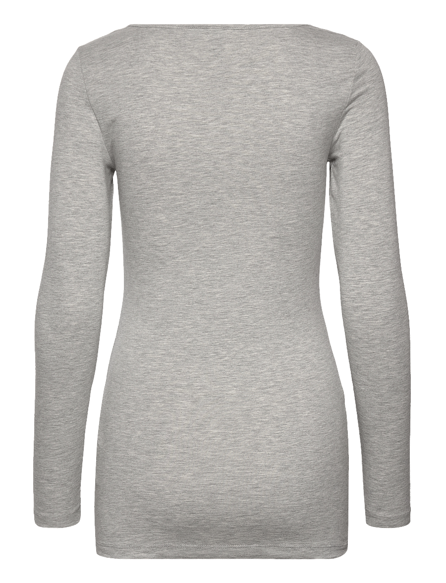 Vero Moda - VMMAXI MY LS SOFT LONG U-NECK NOOS - langærmede toppe - light grey melange - 2