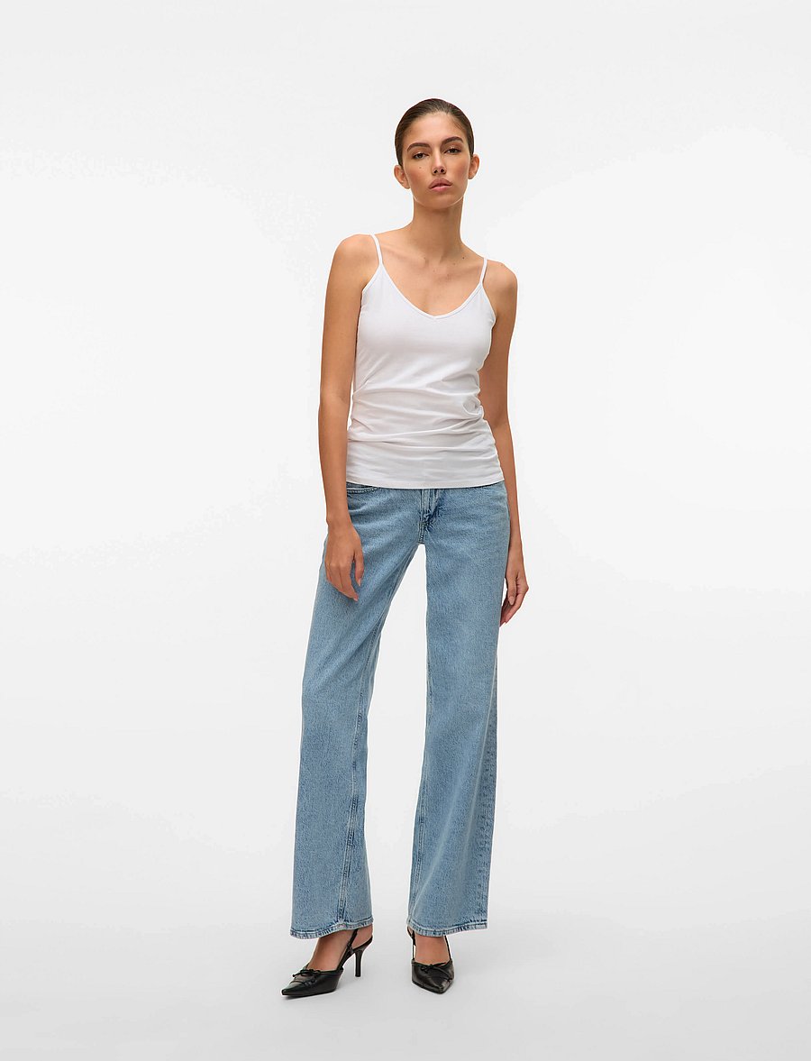 Vero Moda - VMMAXI MY SOFT V SINGLET JRS NOOS - tanktops - bright white - 4