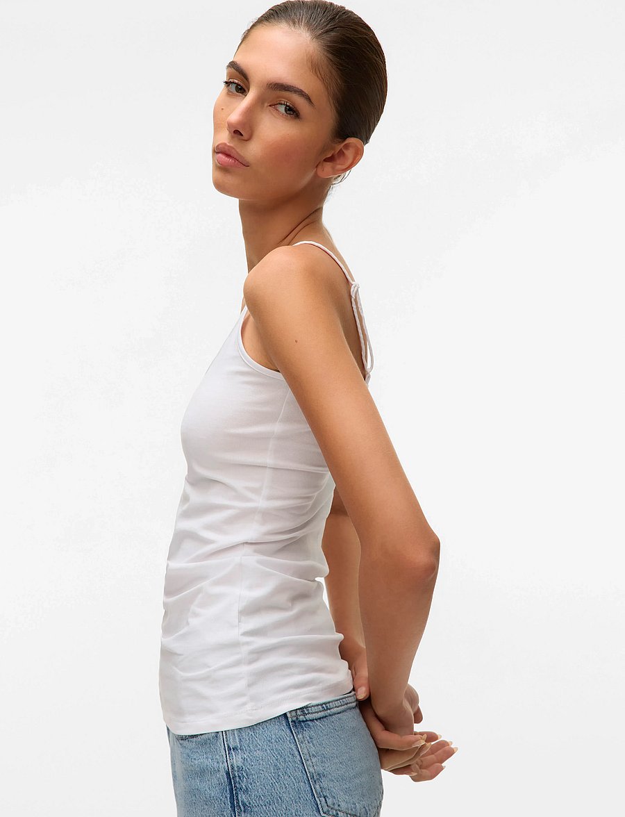 Vero Moda - VMMAXI MY SOFT V SINGLET JRS NOOS - tanktops - bright white - 5