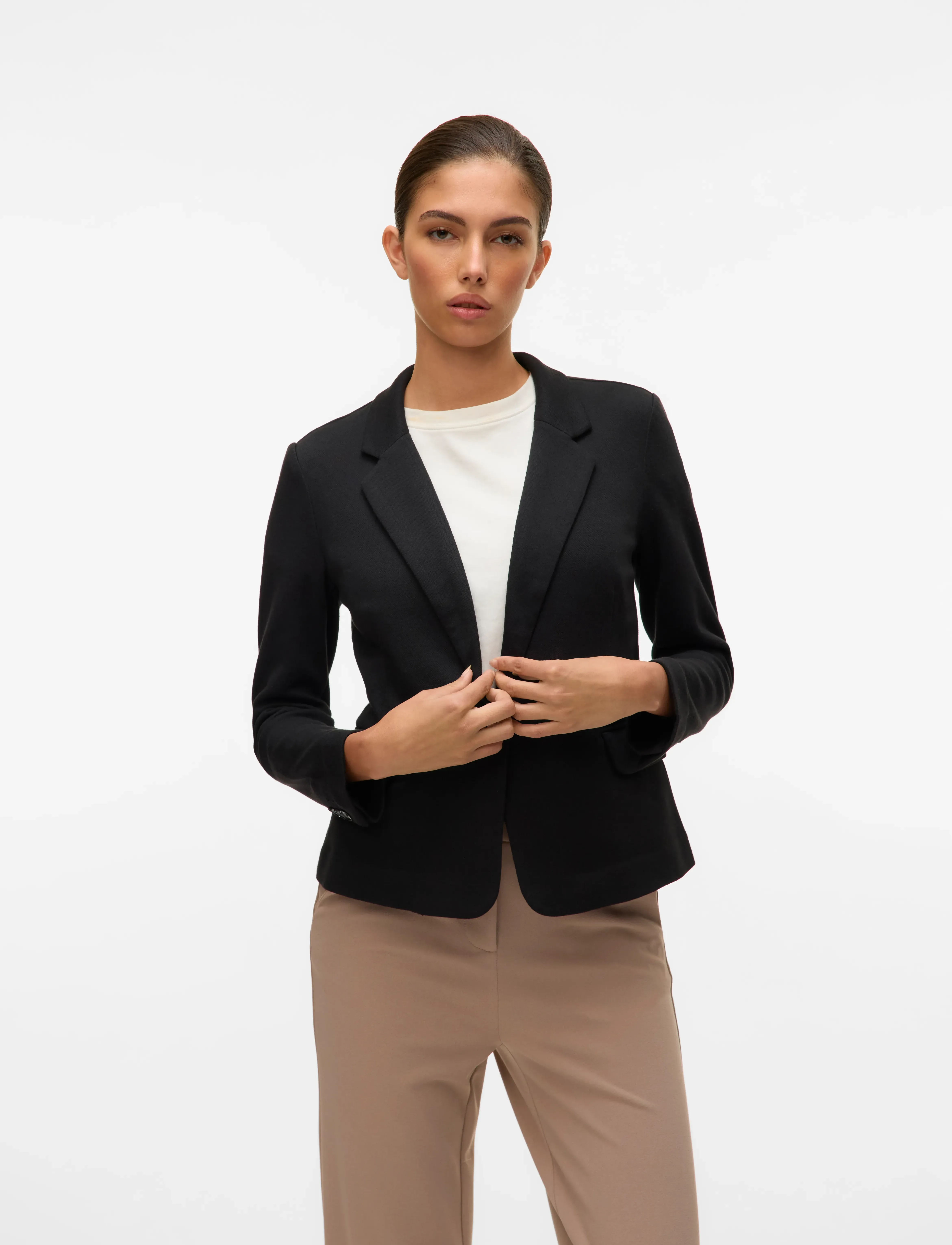 Vero Moda Vmjulia Ls Blazer Dnm, 42, Blazer, Schwarz - Single Breasted Frauen