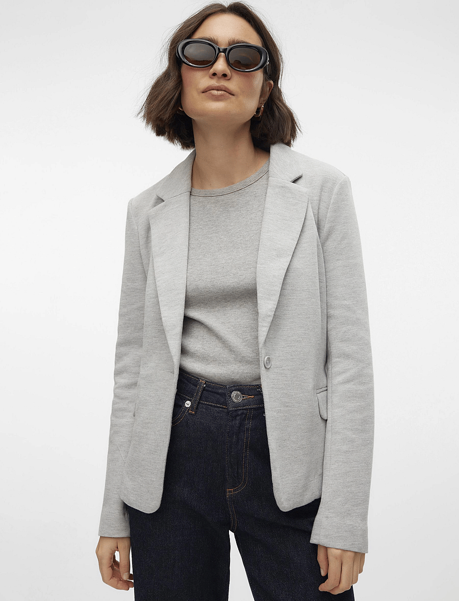 Vero Moda - VMJULIA LS BLAZER DNM - einreihige blazer - light grey melange - 5