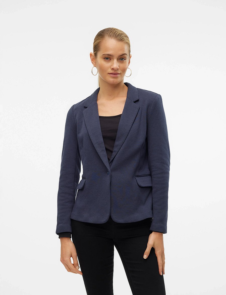 Vero Moda - VMJULIA LS BLAZER JRS NOOS - marynarki z pojedynczym zapięciem - total eclipse - 0