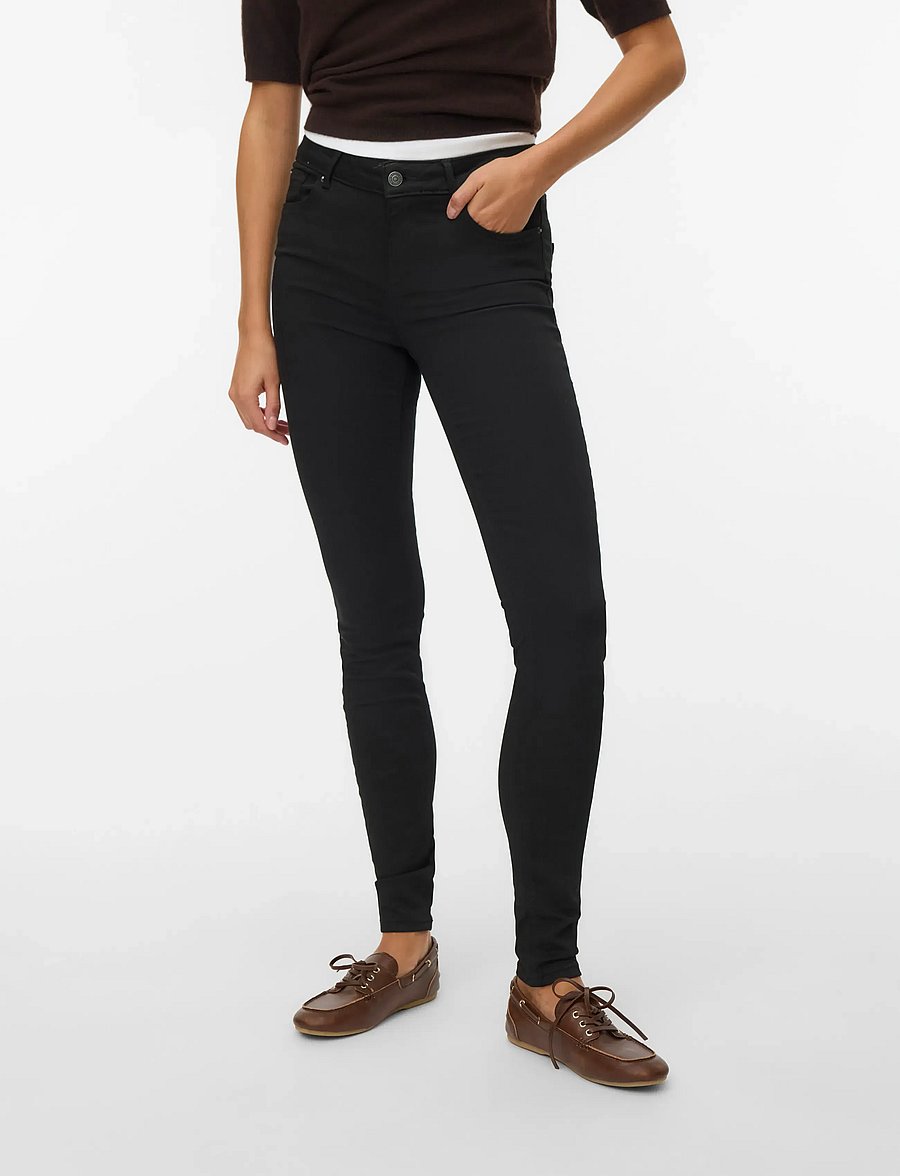 Vero Moda - VMLUX NW SUPER S JEANS BA037 GA NOOS - liibuvad teksad - black - 3