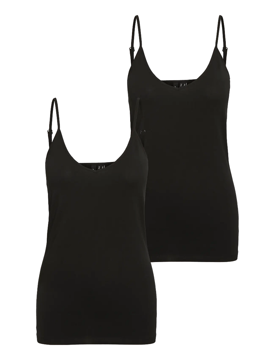 Vero Moda - VMMAXI MY SOFT V SINGLET JRS 2-PACK - Ärmellose tops - black - 1