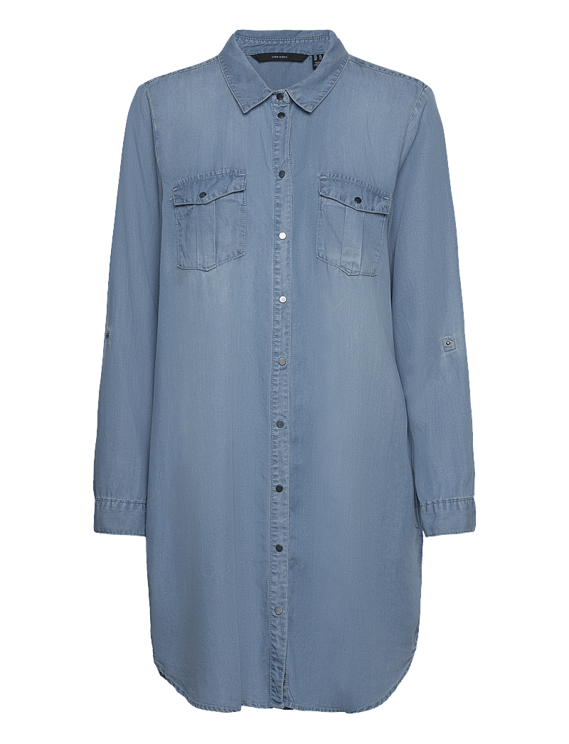 Vero Moda - VMSIGGA LS SHORT DRESS LT BL GA NOOS - jeanskleider - light blue denim - 1