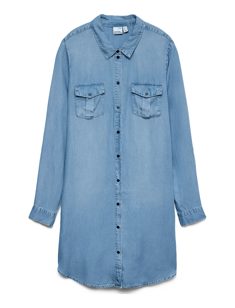Vero Moda - VMSIGGA LS SHORT DRESS LT BL GA NOOS - teksakleidid - light blue denim - 1