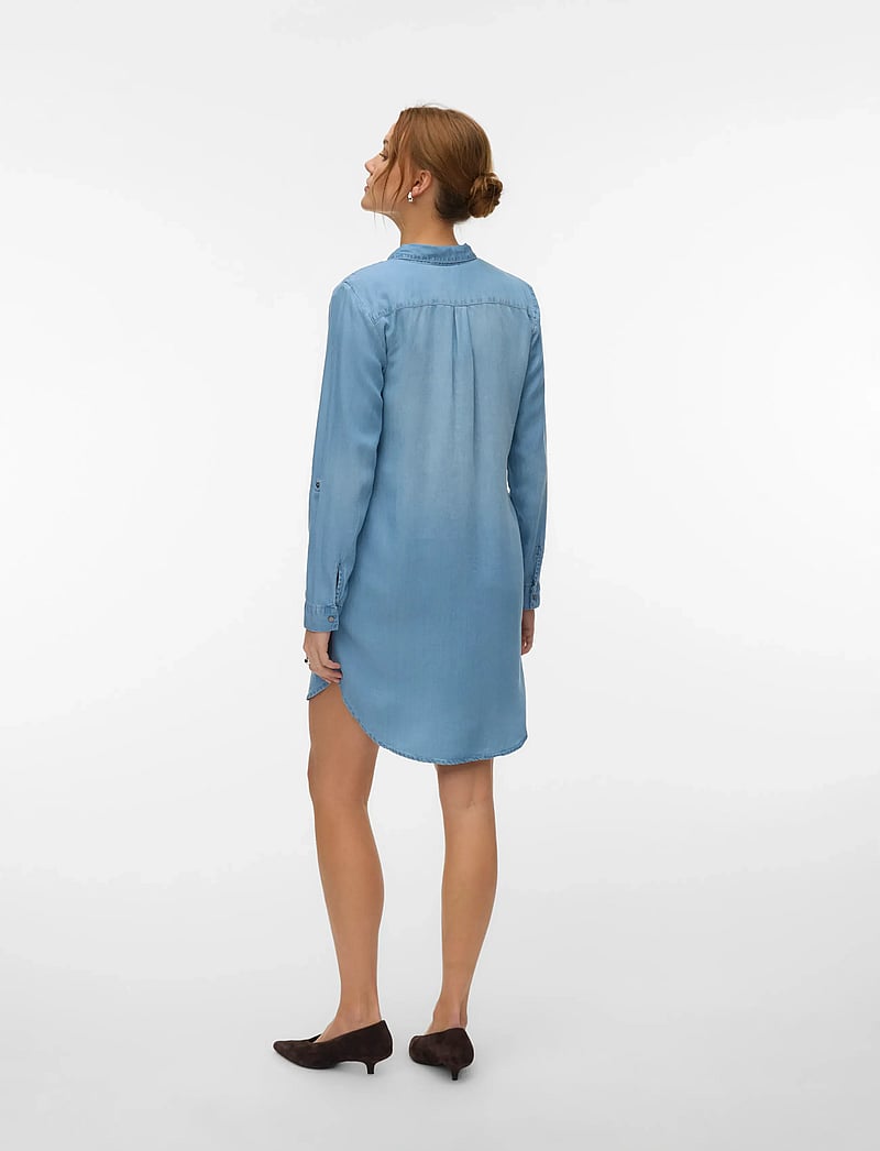 Vero Moda - VMSIGGA LS SHORT DRESS LT BL GA NOOS - teksakleidid - light blue denim - 4