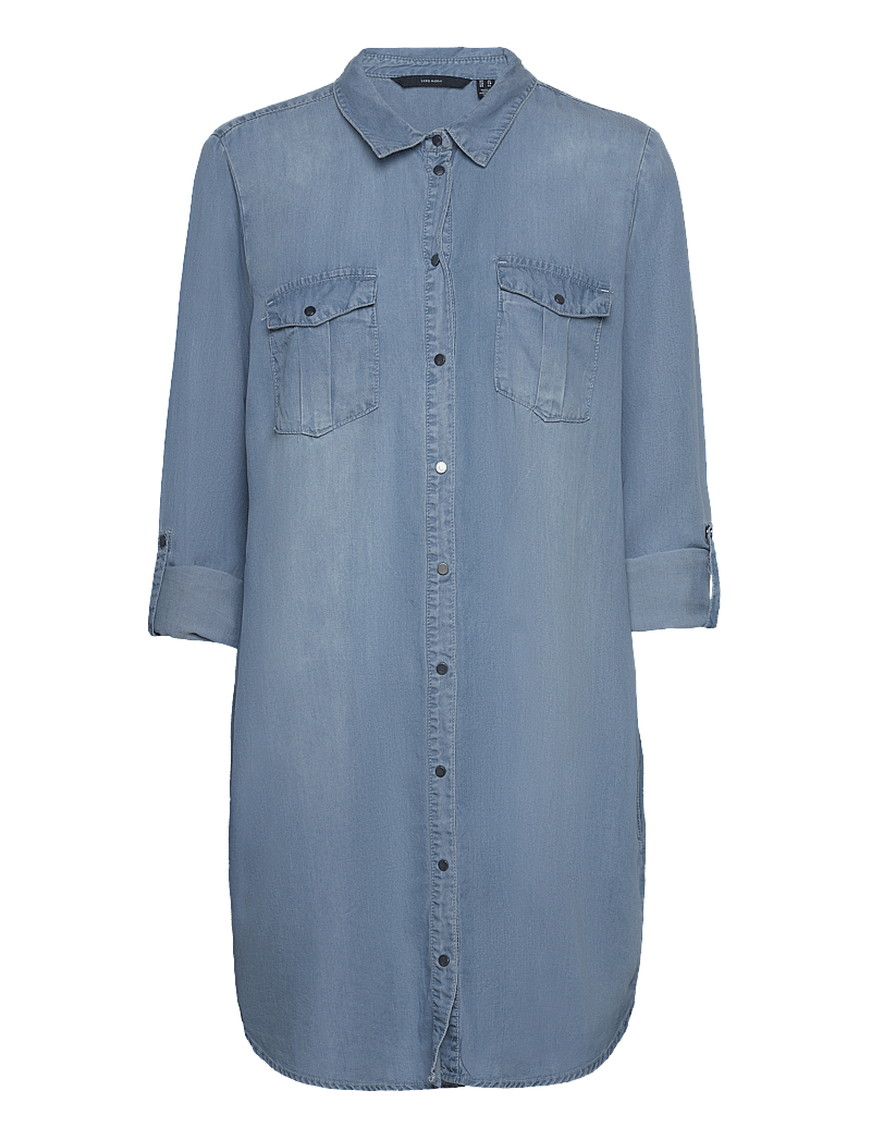 Vero Moda - VMSIGGA LS SHORT DRESS LT BL GA NOOS - jeanskleider - light blue denim - 3