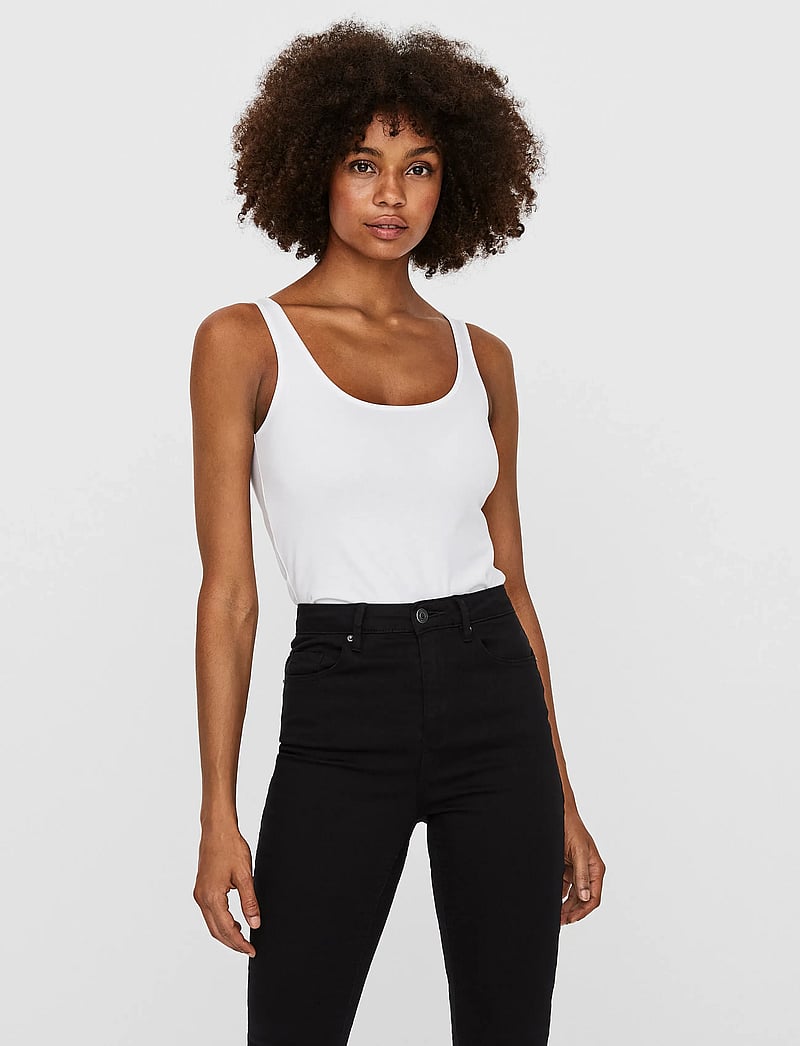 Vero Moda - VMMAXI MY SOFT LONG TANK TOP NOOS - sleeveless tops - bright white - 0