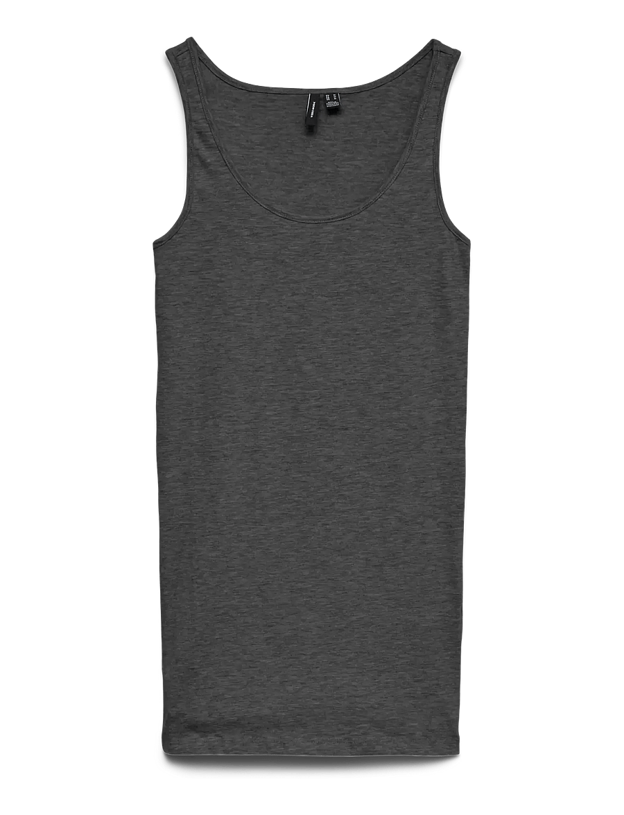 Vero Moda - VMMAXI MY SOFT LONG TANK TOP NOOS - tanktops - dark grey melange - 2