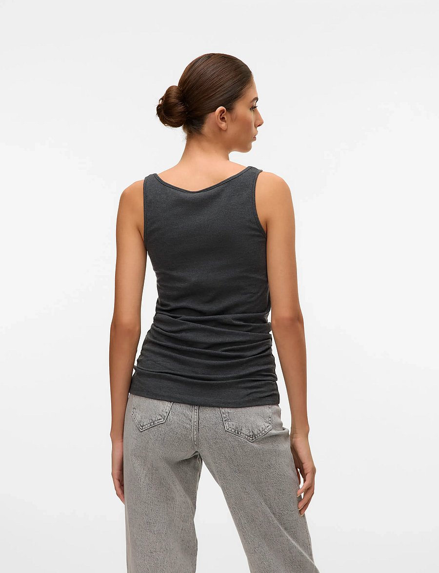 Vero Moda - VMMAXI MY SOFT LONG TANK TOP NOOS - tanktops - dark grey melange - 3