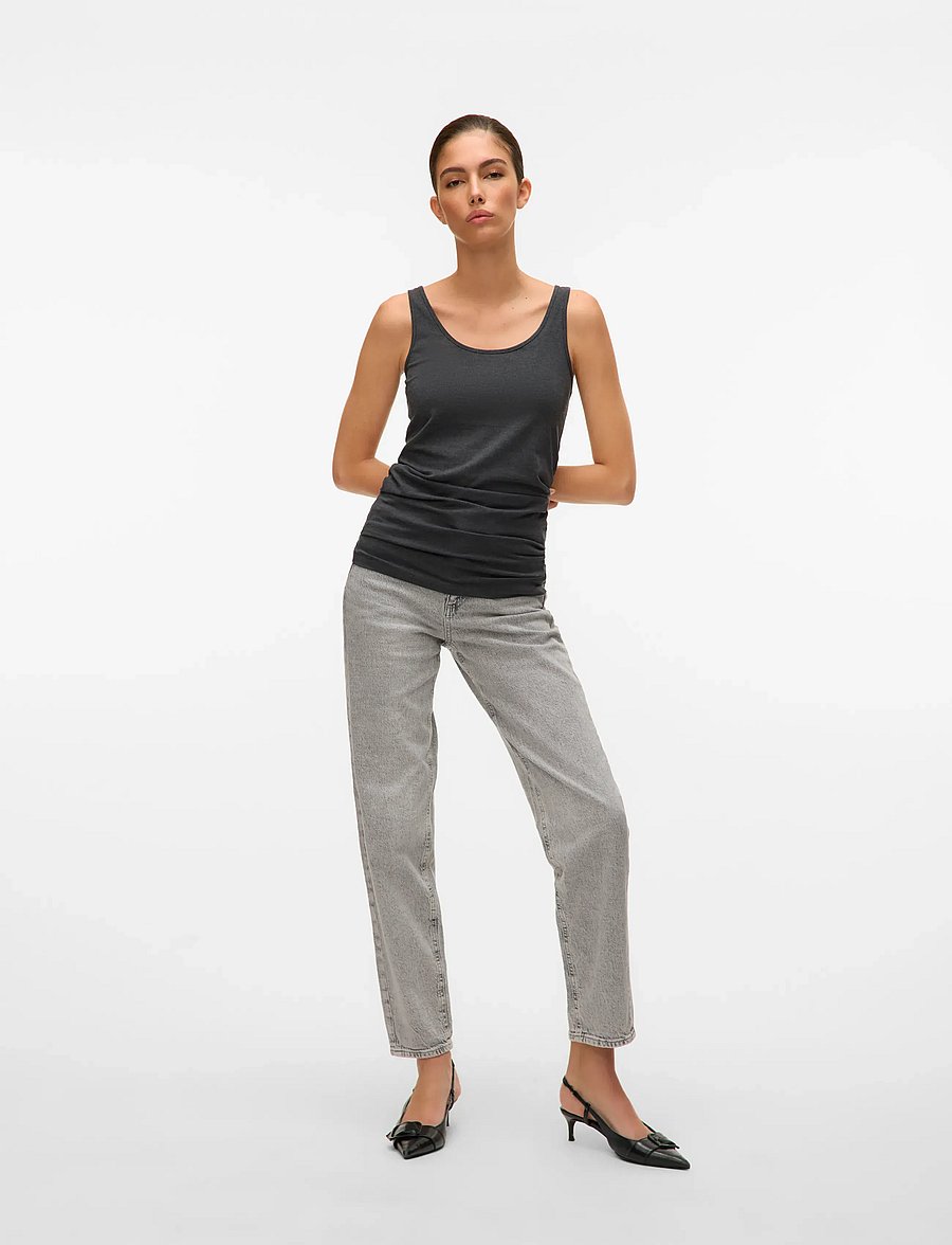 Vero Moda - VMMAXI MY SOFT LONG TANK TOP NOOS - tanktops - dark grey melange - 4