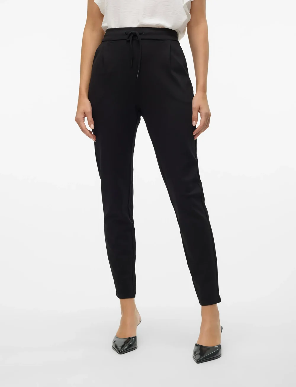 Vero Moda - VMEVA MW LOOSE STRING PANT NOOS - joggers - black - 0