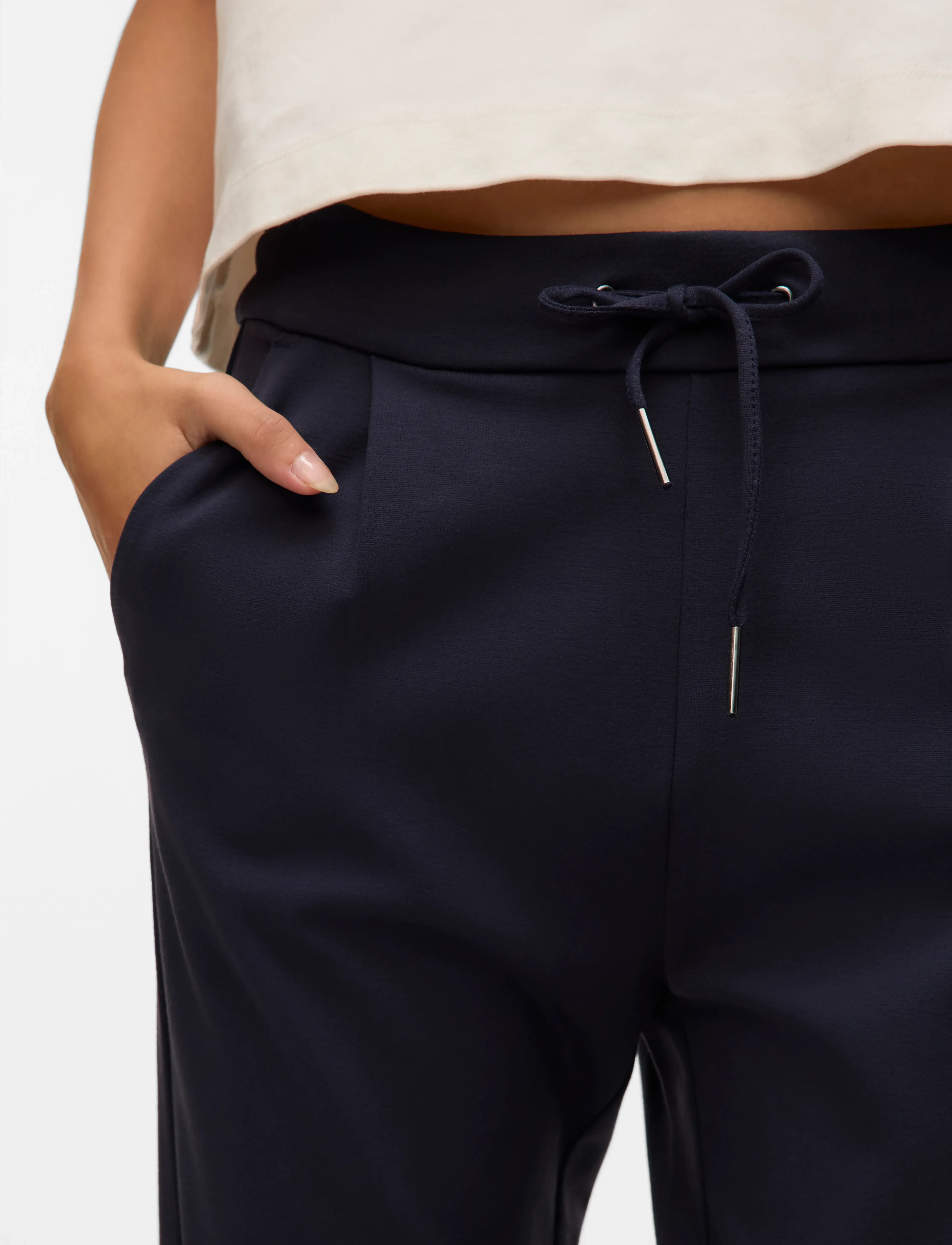 Vero Moda - VMEVA MW LOOSE STRING PANT NOOS - jogginghosen - night sky - 3