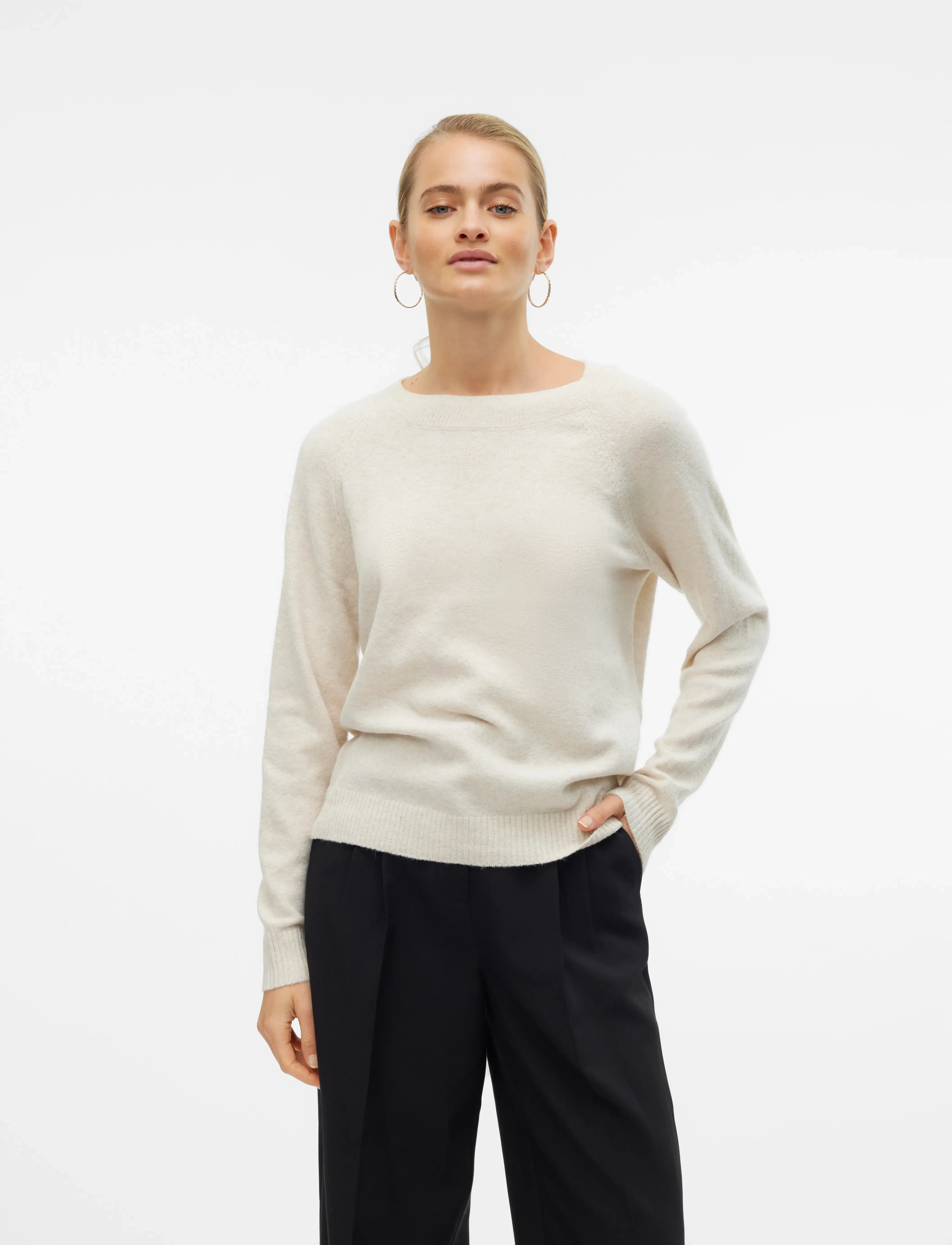 Vero Moda - VMDOFFY LS O-NECK BLOUSE GA NOOS - neulepuserot - birch - 0