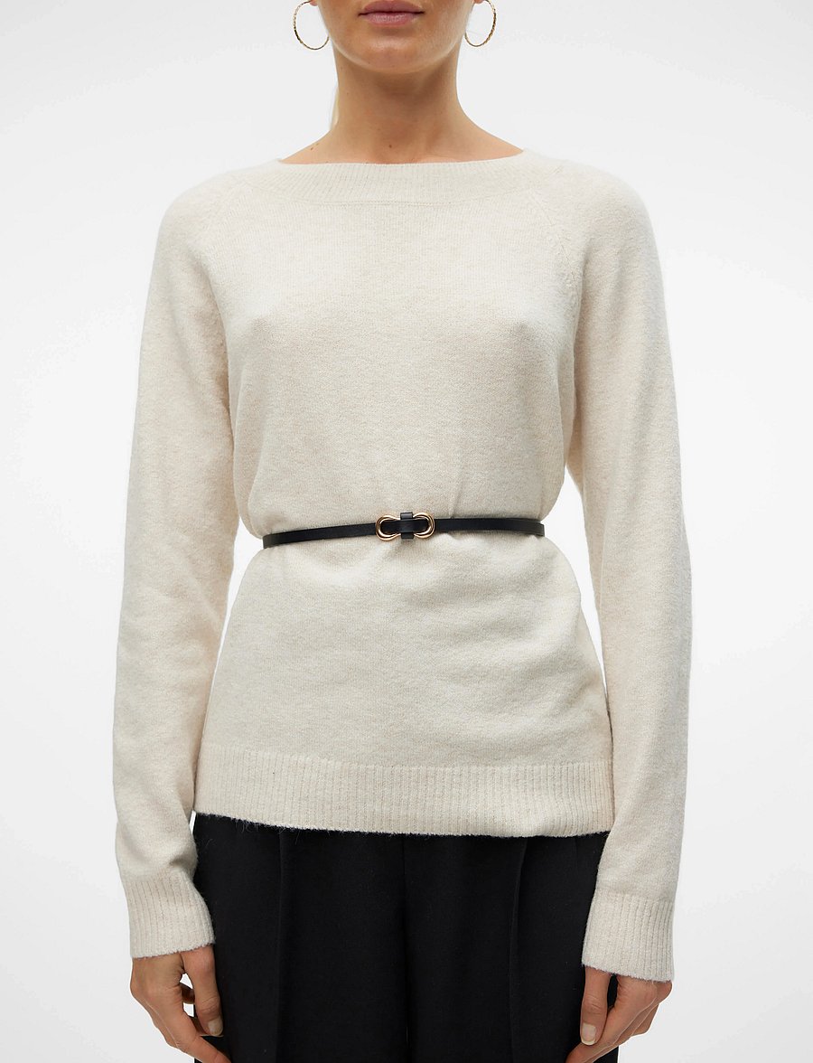 Vero Moda - VMDOFFY LS O-NECK BLOUSE GA NOOS - neulepuserot - birch - 4