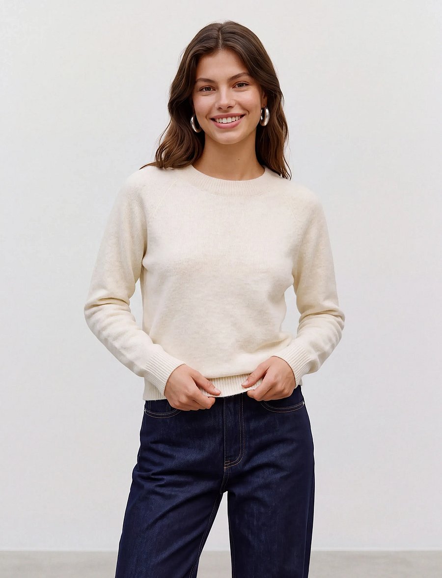Vero Moda - VMDOFFY LS O-NECK BLOUSE GA NOOS - striktrøjer - birch - 5
