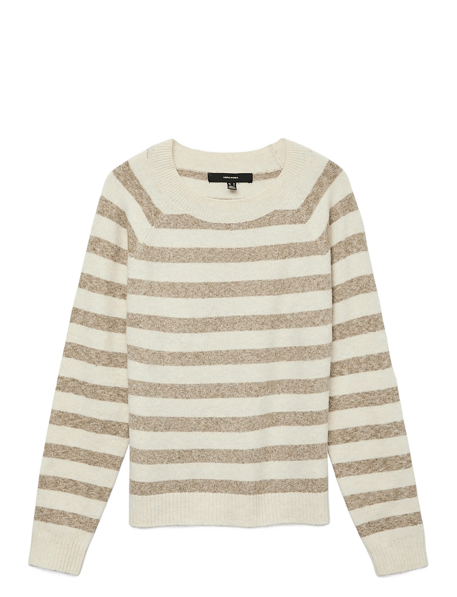 Vero Moda - VMDOFFY LS O-NECK BLOUSE GA NOOS - stickade tröjor - birch - 1