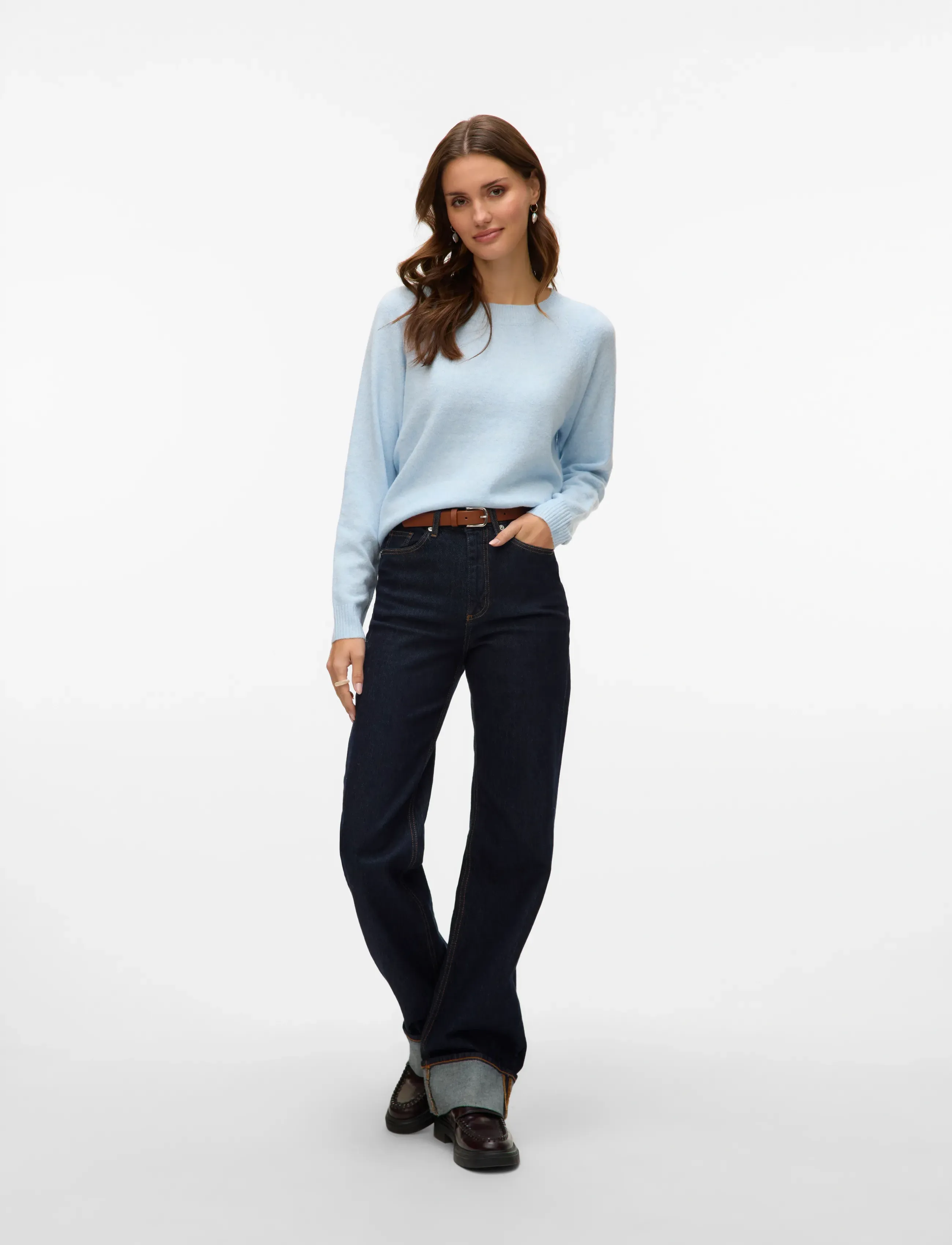 Vero Moda - VMDOFFY LS O-NECK BLOUSE GA NOOS - jumpers - cashmere blue - 3