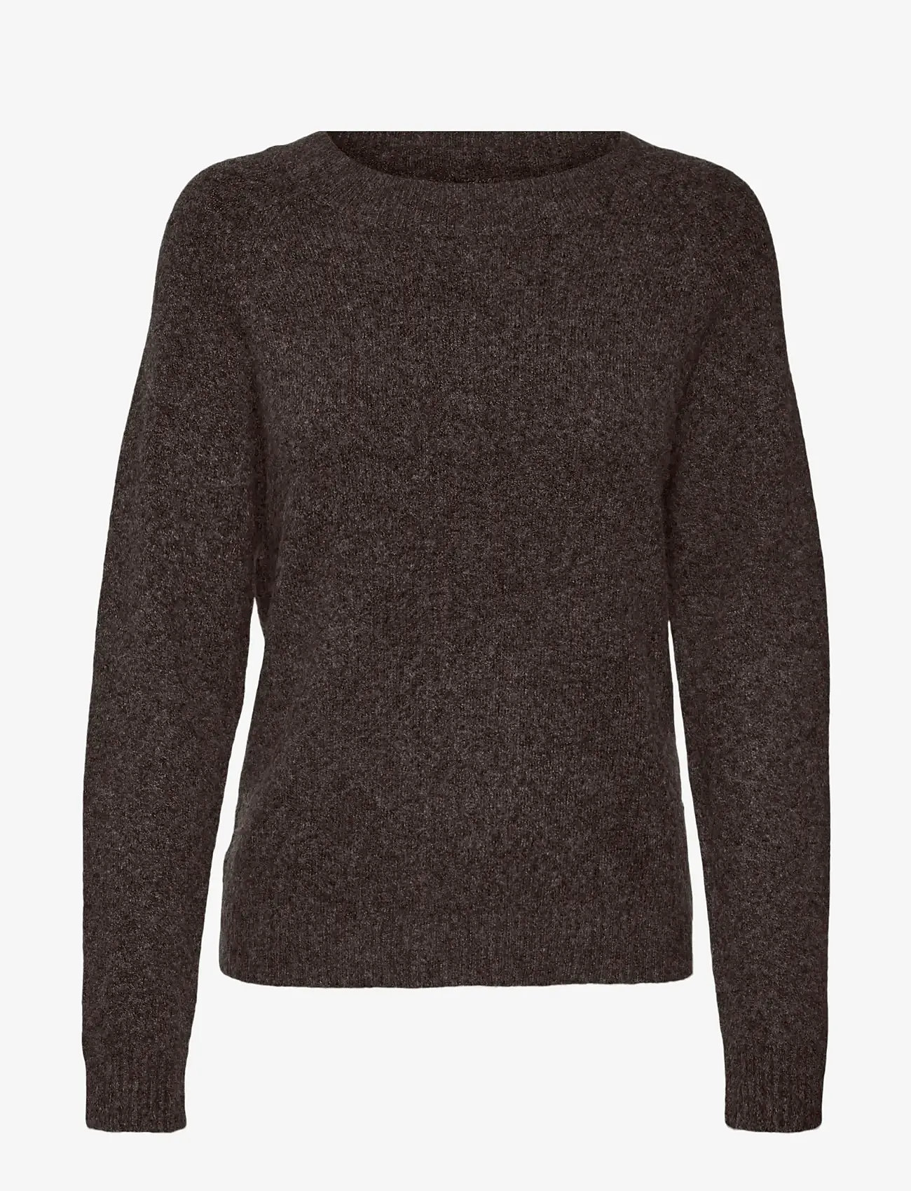 Vero Moda - VMDOFFY LS O-NECK BLOUSE GA NOOS - striktrøjer - chocolate torte - 1