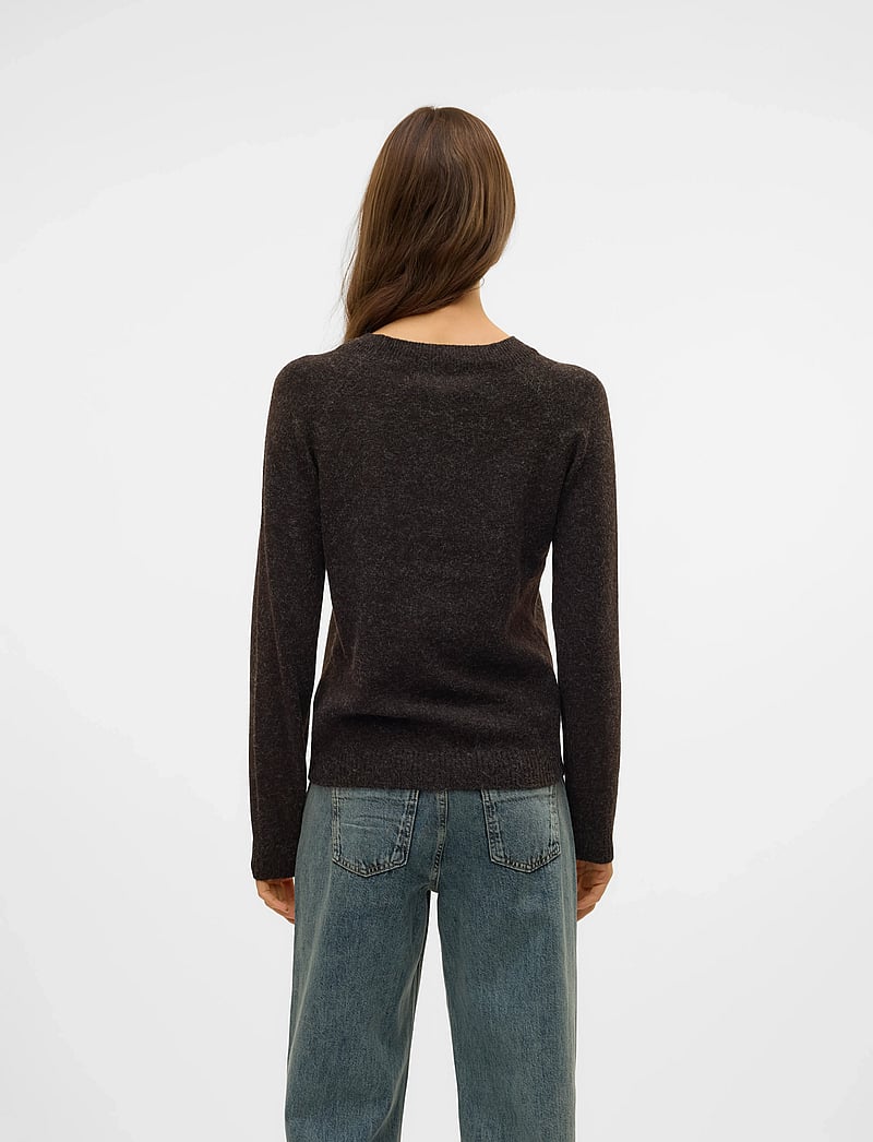 Vero Moda - VMDOFFY LS O-NECK BLOUSE GA NOOS - striktrøjer - chocolate torte - 2